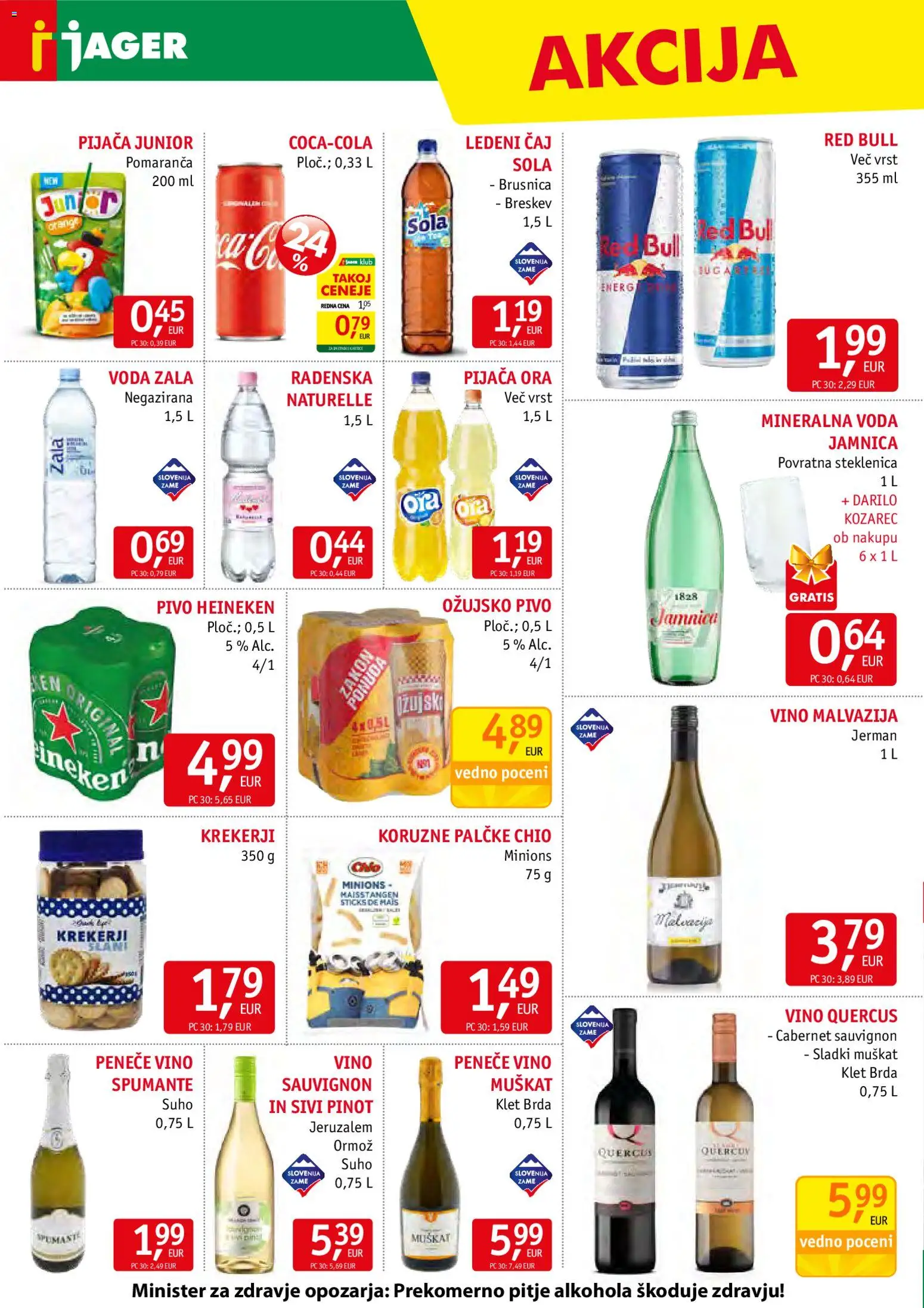 Novi Jager katalog ponudbe – veljaven od 05.11.2025 | Stran: 12 | Izdelki: Mineralna voda, Vino, Pivo, Caj
