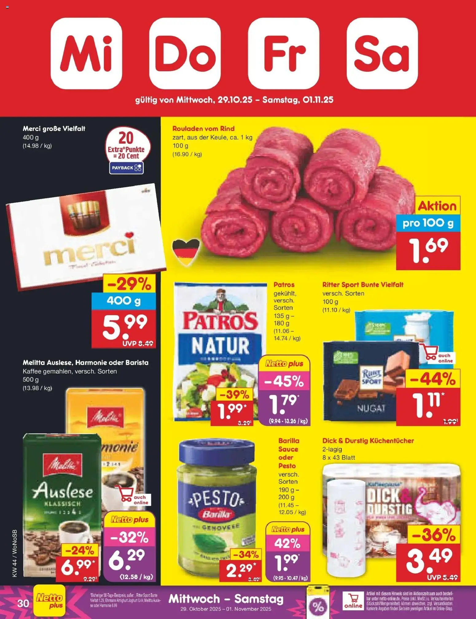 Netto Marken-Discount prospekt Pirna	 – gültig ab 27.10.2025 | Seite: 34 | Produkte: Melitta, Joghurt, Kaffee, Ritter sport