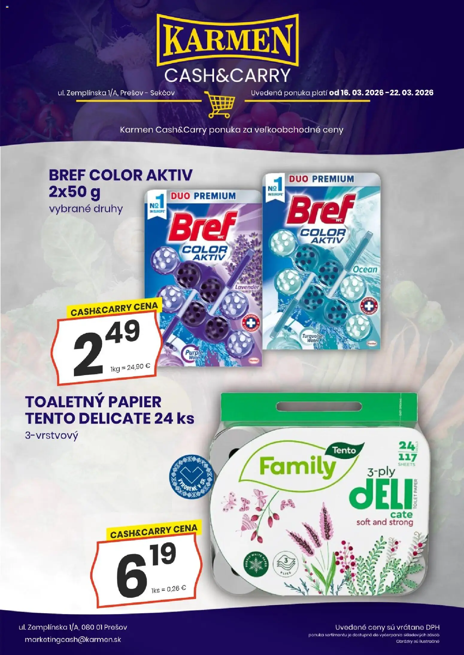 Nové KARMEN CBA akcie – leták je platný od 16.03.2026 | Strana: 8 | Produkty: Toaletný papier