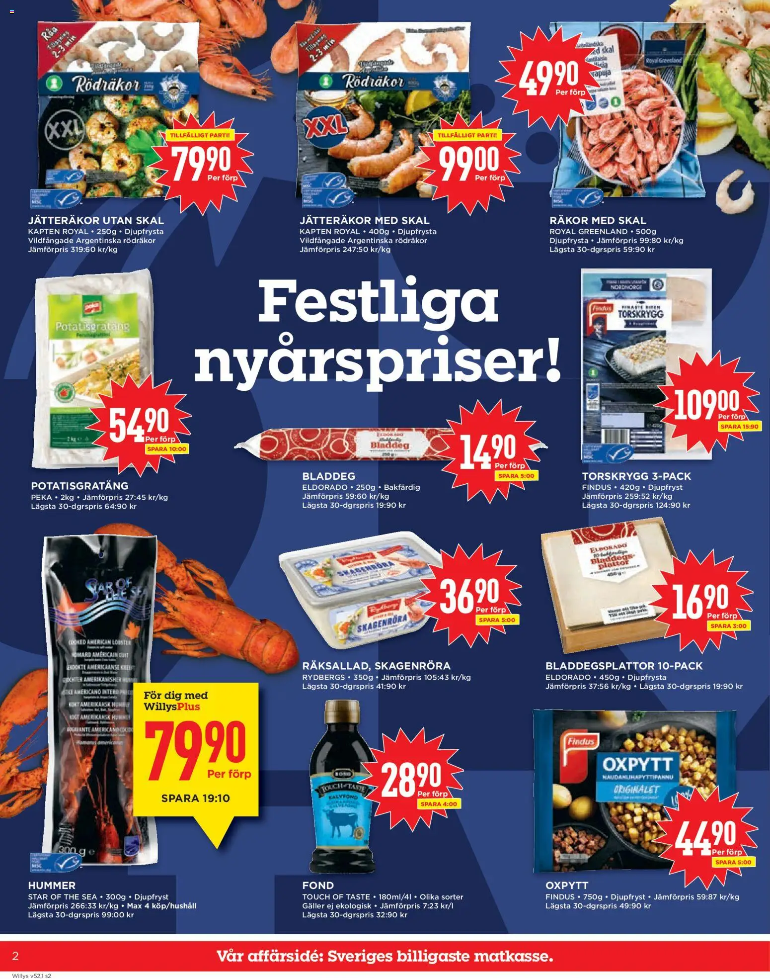Willys reklamblad aktuell från 26.12.2025 | Sida: 2 | Produkter: Puff, Galler, Potatisgratäng, Fond