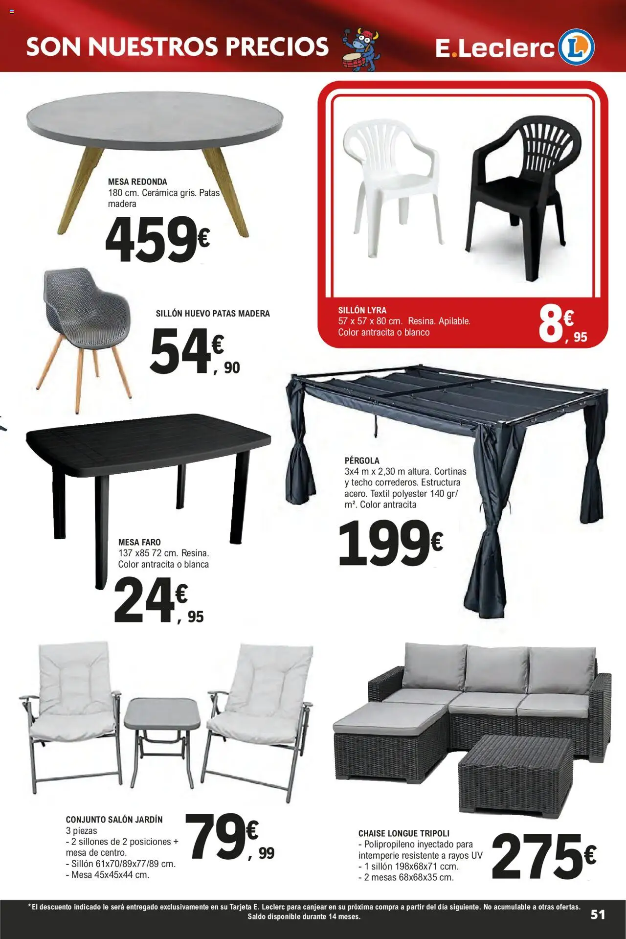 E.Leclerc - Descubre la Calidad y Frescura  │ válido desde el 18.06.2025 | Página: 51 | Productos: Sillón, Mesa