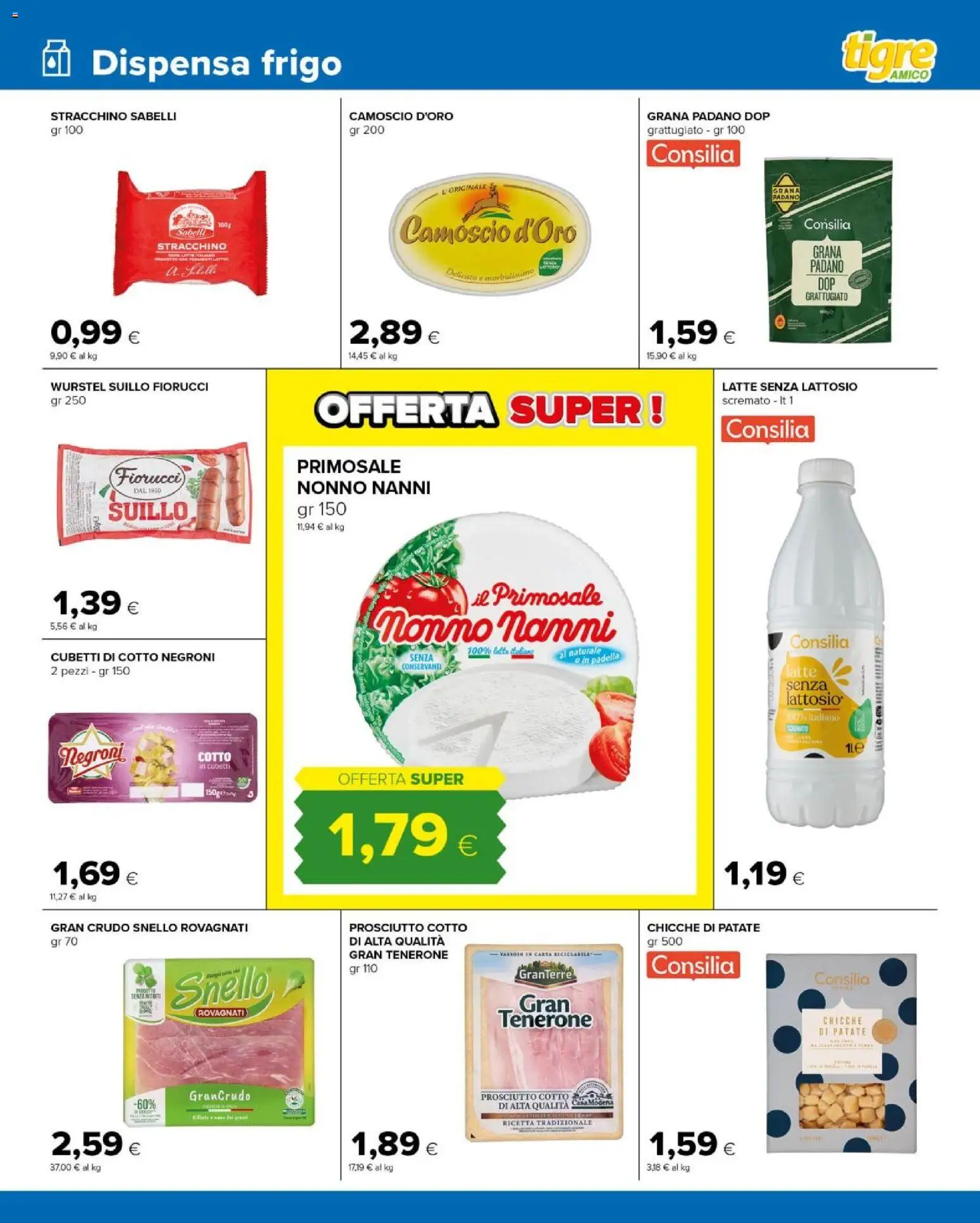 Volantino Tigre del 07.04.2026 | Pagina: 7 | Prodotti: Latte, Prosciutto, Wurstel, Latte senza lattosio