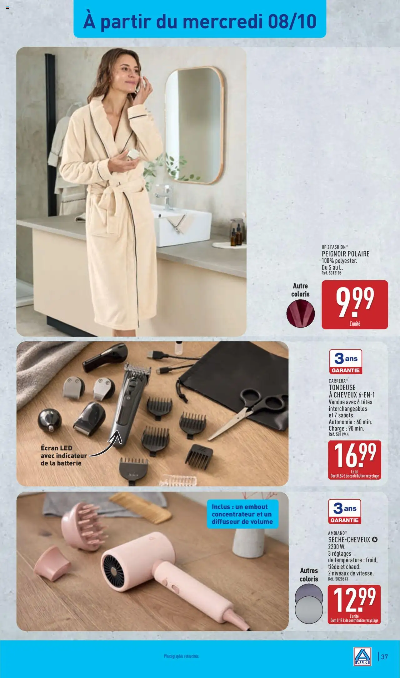 {H1} | Page: 39 | Produits: Peignoir, Tondeuse, Diffuseur, Batterie