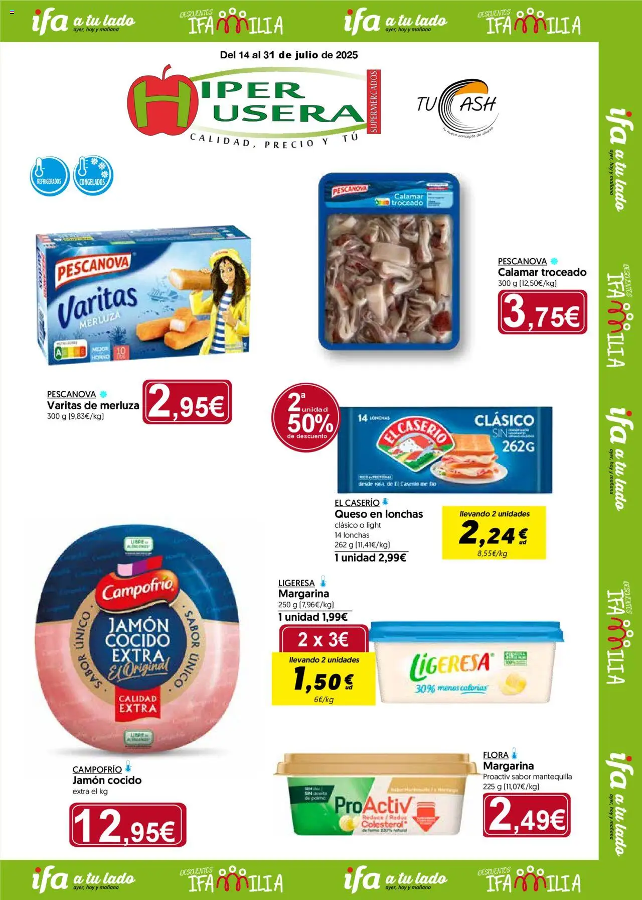Hiper Usera folleto │ válido desde el 14.07.2025 | Página: 1 | Productos: Queso, Jamón cocido, Margarina, Horno