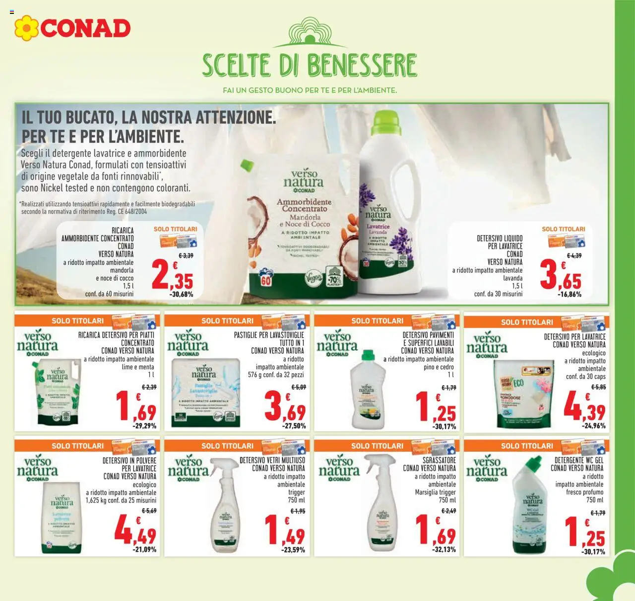 Volantino Conad del 08.10.2025 | Pagina: 17 | Prodotti: Detersivo in polvere, Tè, Lavatrice, WC