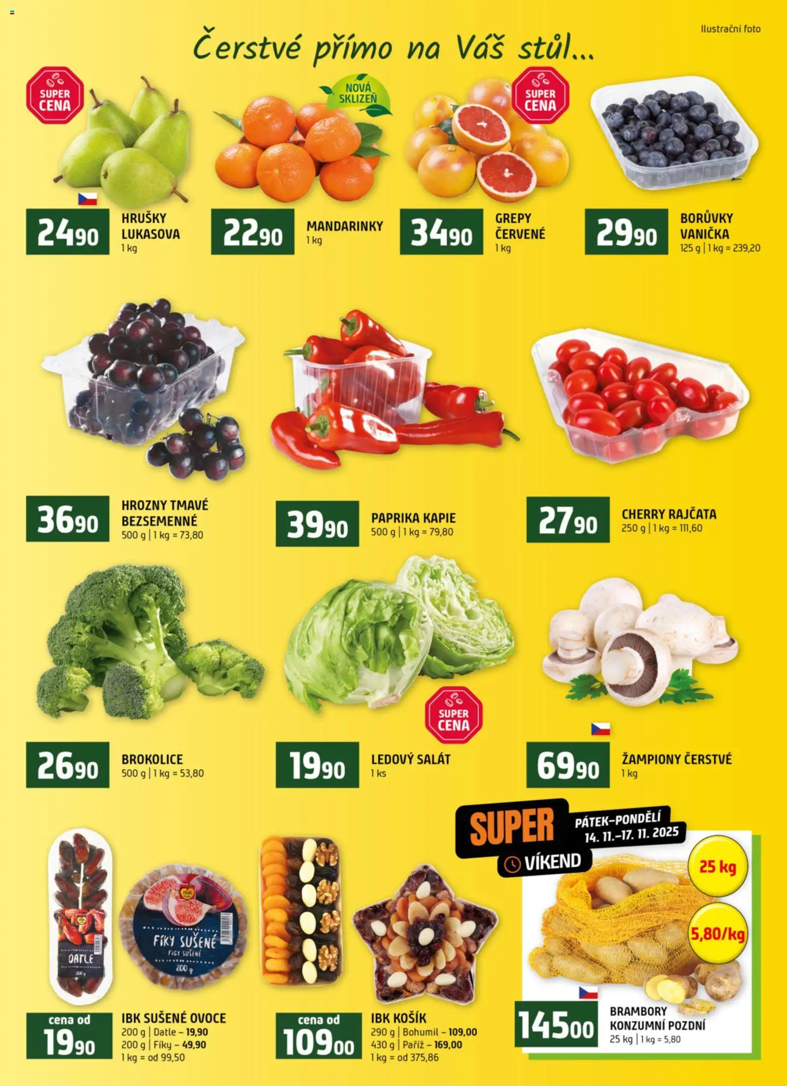Terno leták - Blatná, Český Krumlov, Prachatice, Strakonice, Tábor, Zlín od 12.11.2025 | Strana: 6 | Produkty: Hrušky, Paprika, Hrozny, Ledový salát
