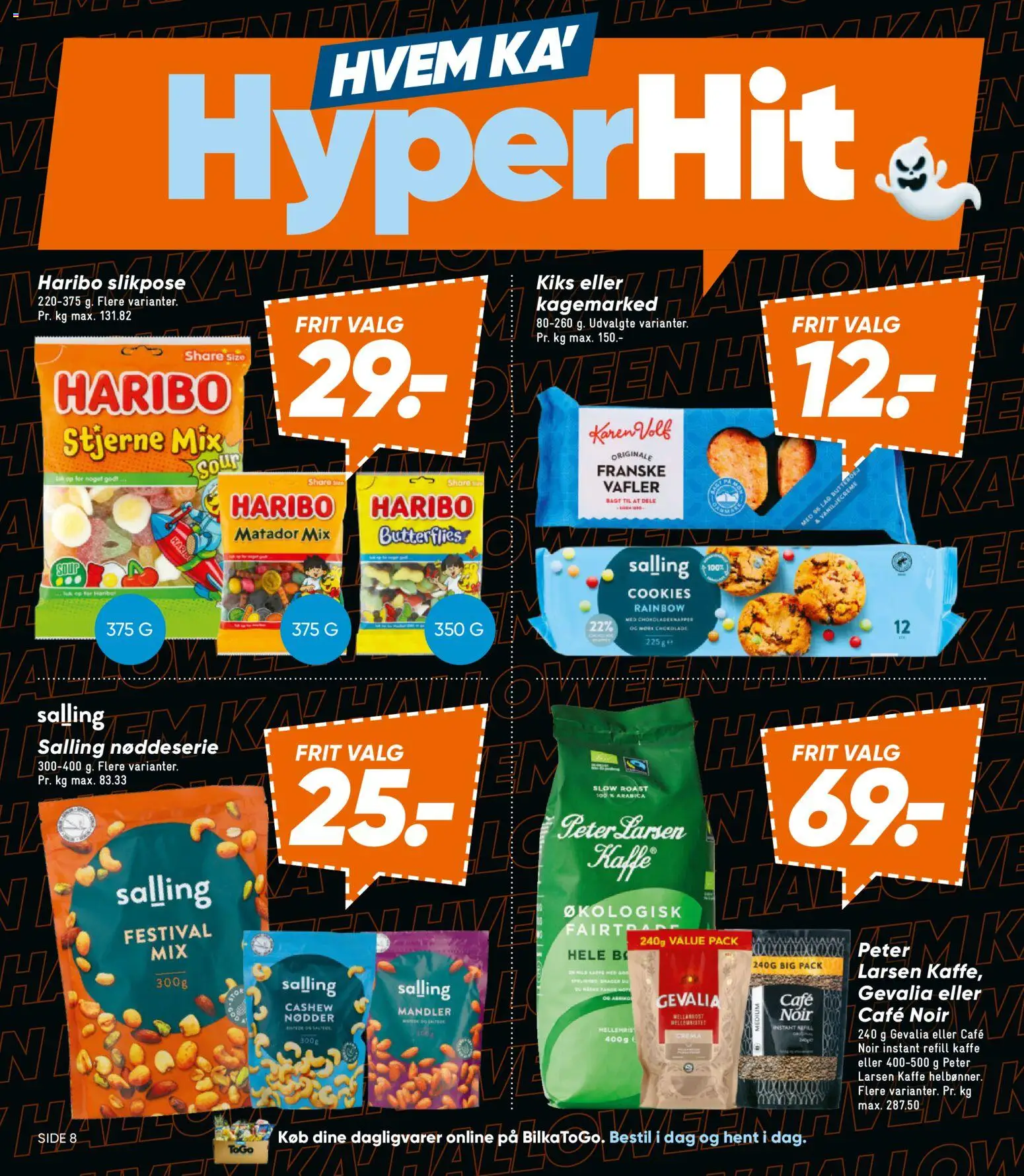 Bilka tilbudsavis – gyldig fra 24.10.2025 | Side: 8 | Produkter: Chokolade, Cookies, Mandler, Vafler