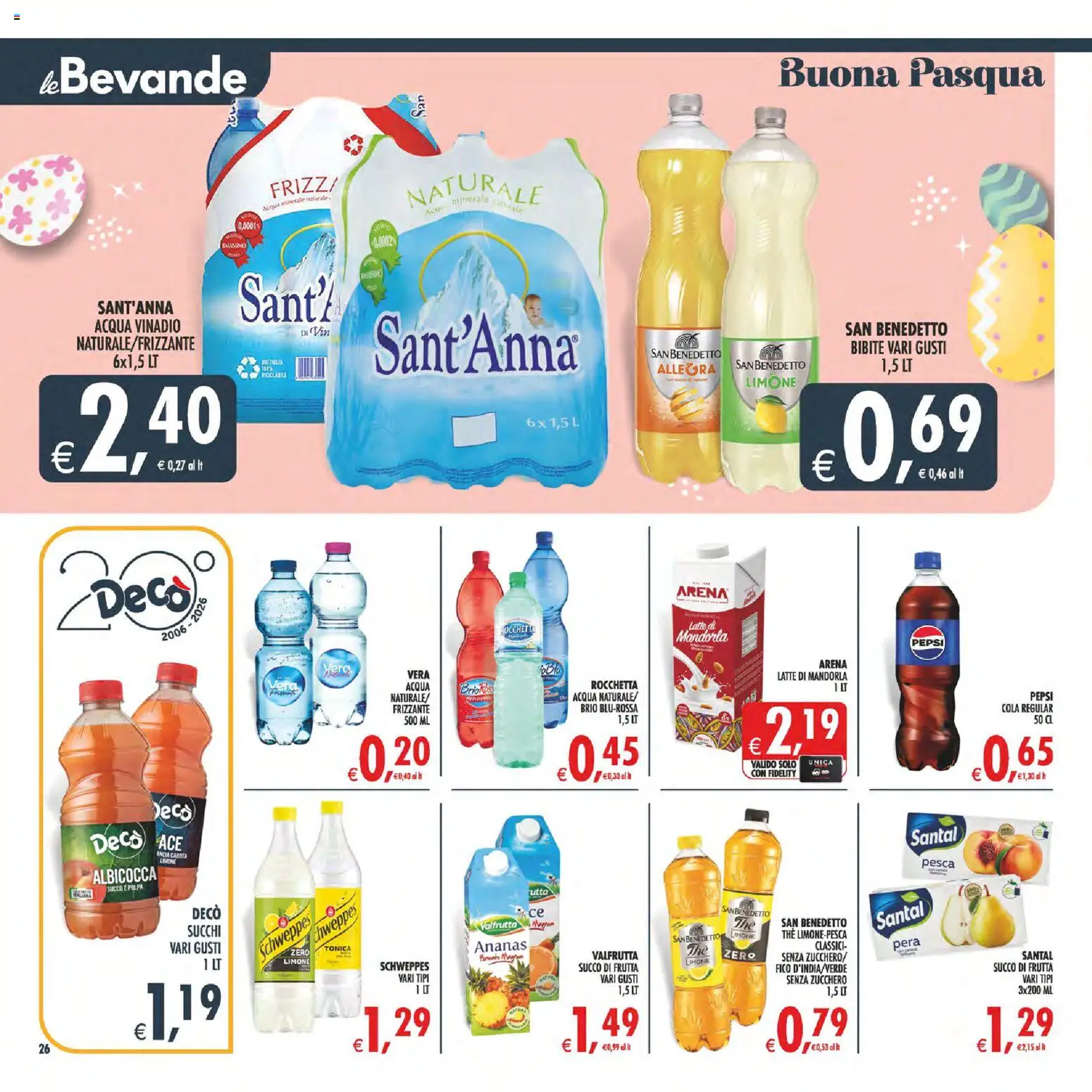 Volantino Decò del 27.03.2026 | Pagina: 29 | Prodotti: Acqua, Latte, Pesca, Succo di frutta