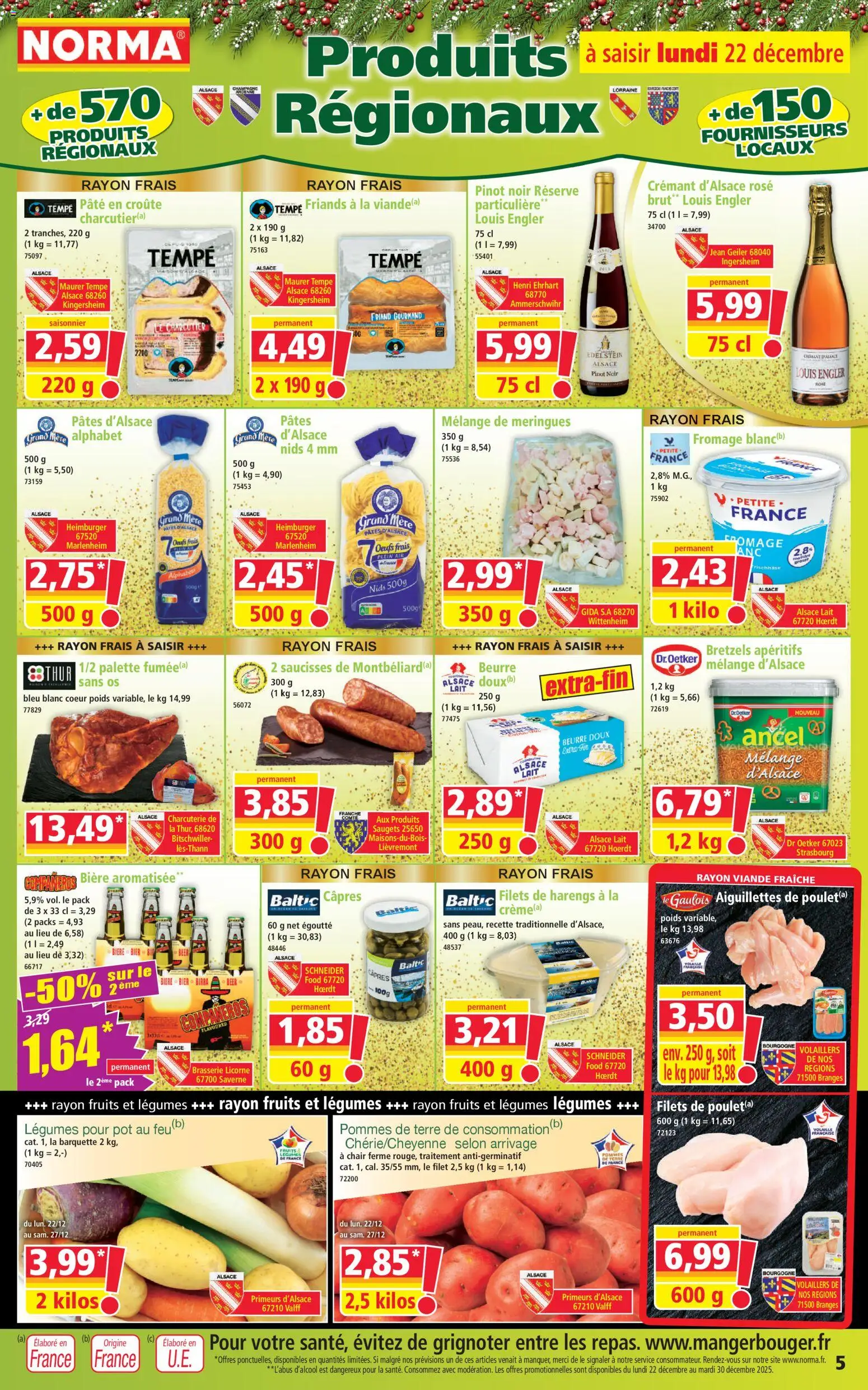 {H1} | Page: 5 | Produits: Poids, Champagne, Viande, Pommes de terre