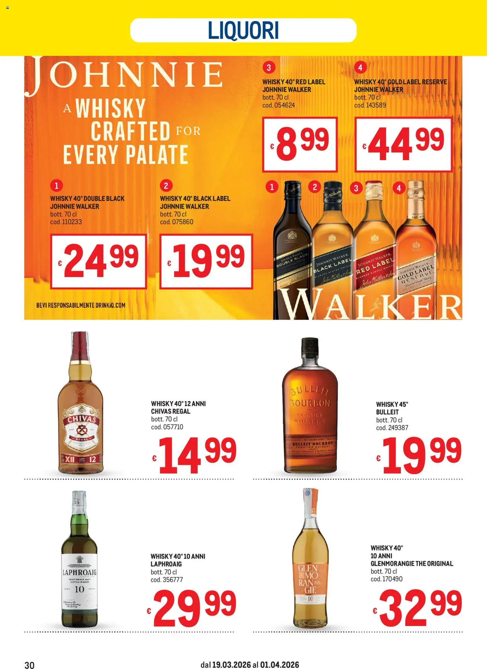 Volantino Metro volantino del 19.03.2026 | Pagina: 30 | Prodotti: Bourbon, Whisky, The