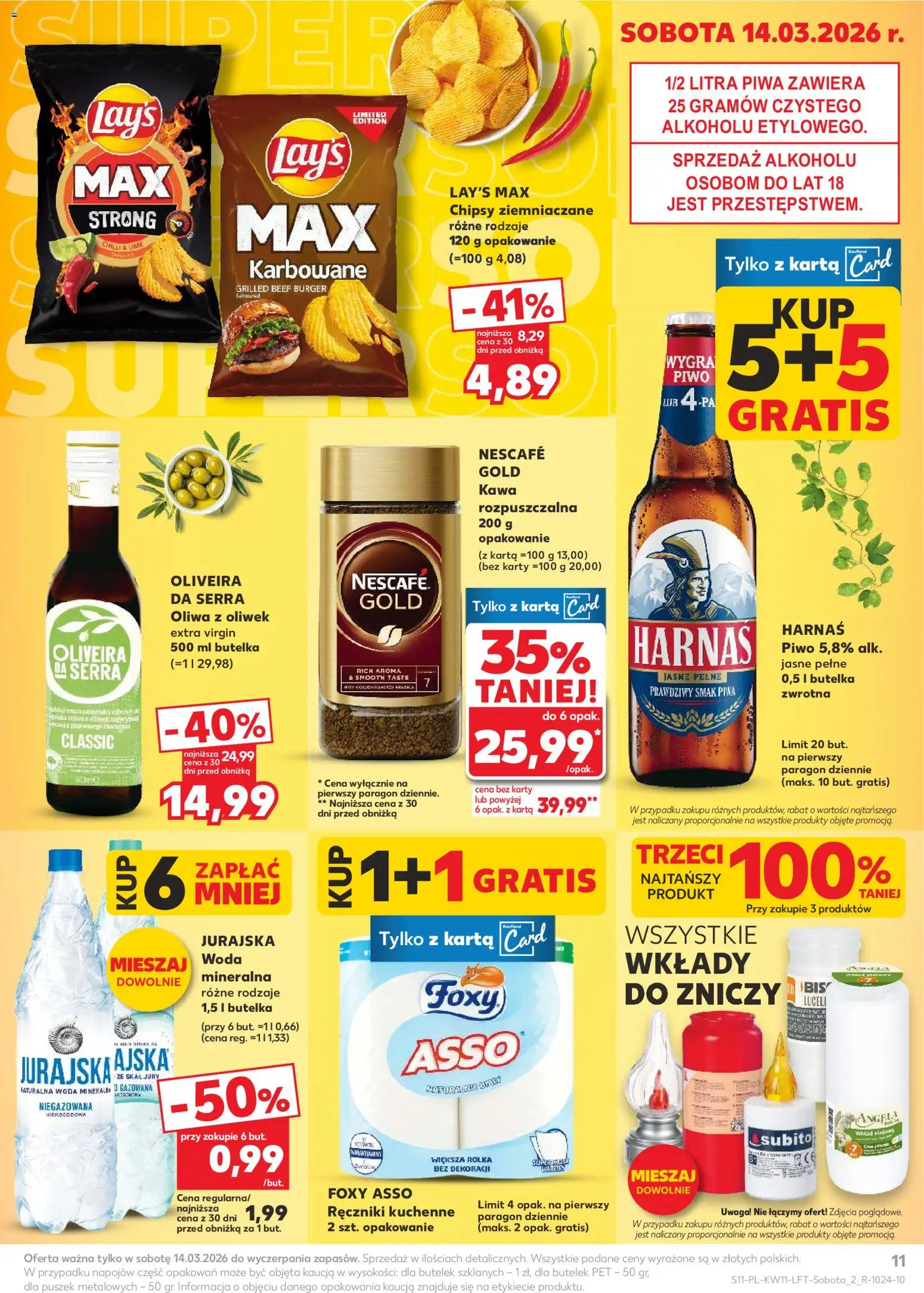 Kaufland Polsko leták od 12.03.2026 | Strana: 11 | Produkty: Burger, Nescafé Gold, Nescafé, Karty