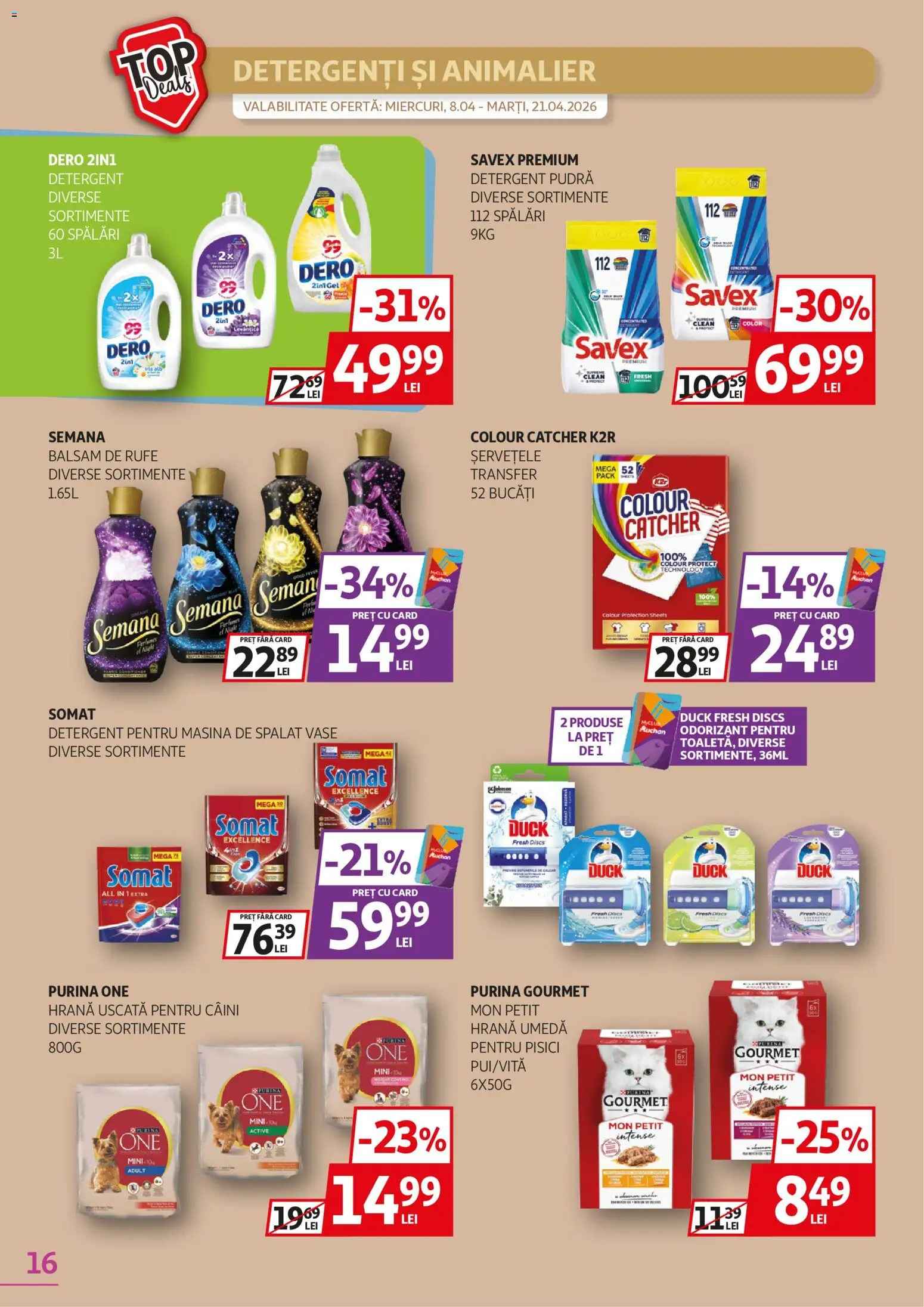 Noul catalog Auchan – valabil de la 08.04.2026 | Pagină: 16 | Produse: Pomelo, Mașină De Spălat Vase, Balsam, Detergent pentru mașina de spălat