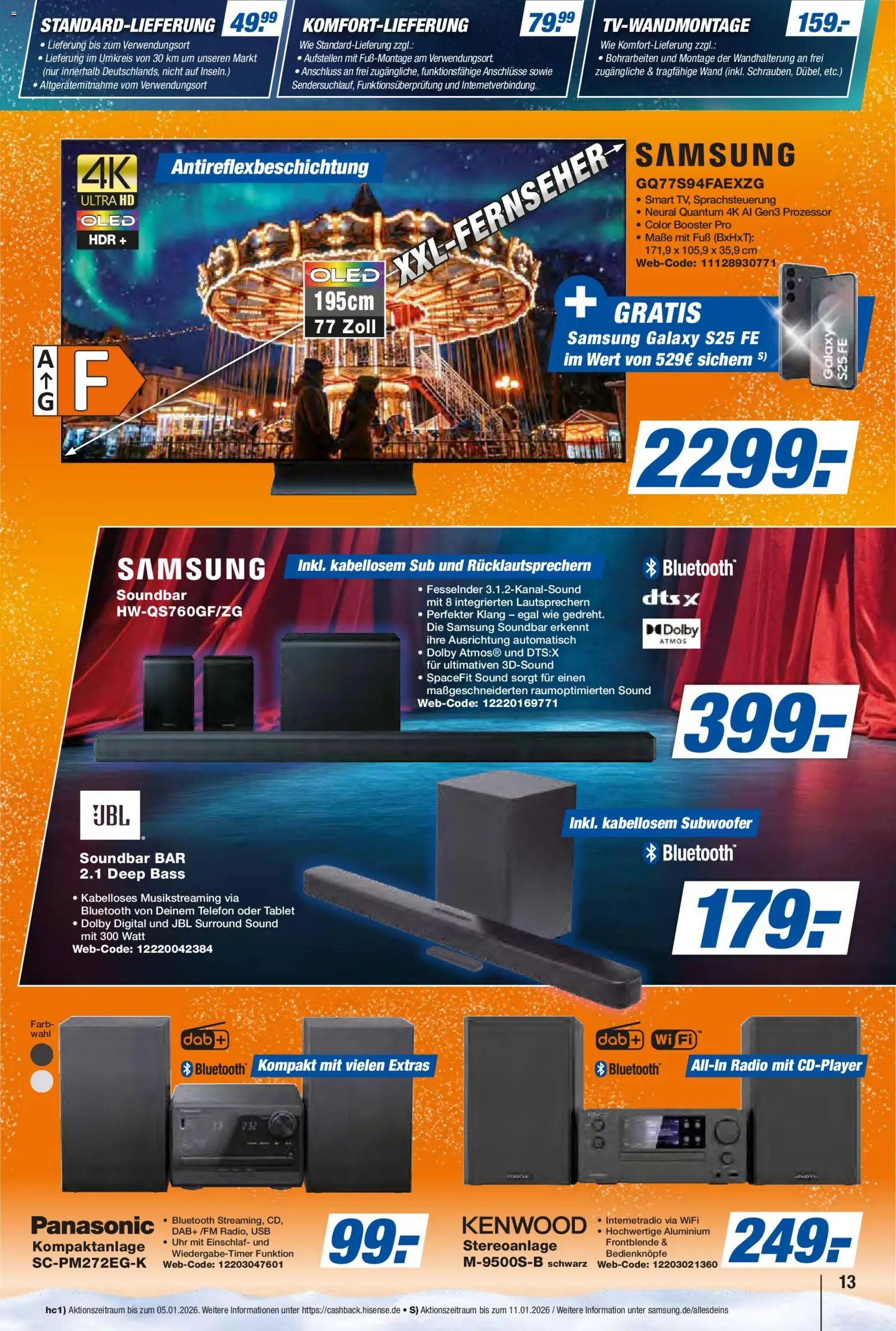 Expert Prospekt 	 – gültig ab 17.12.2025 | Seite: 13 | Produkte: Panasonic, USB, Soundbar, Uhr