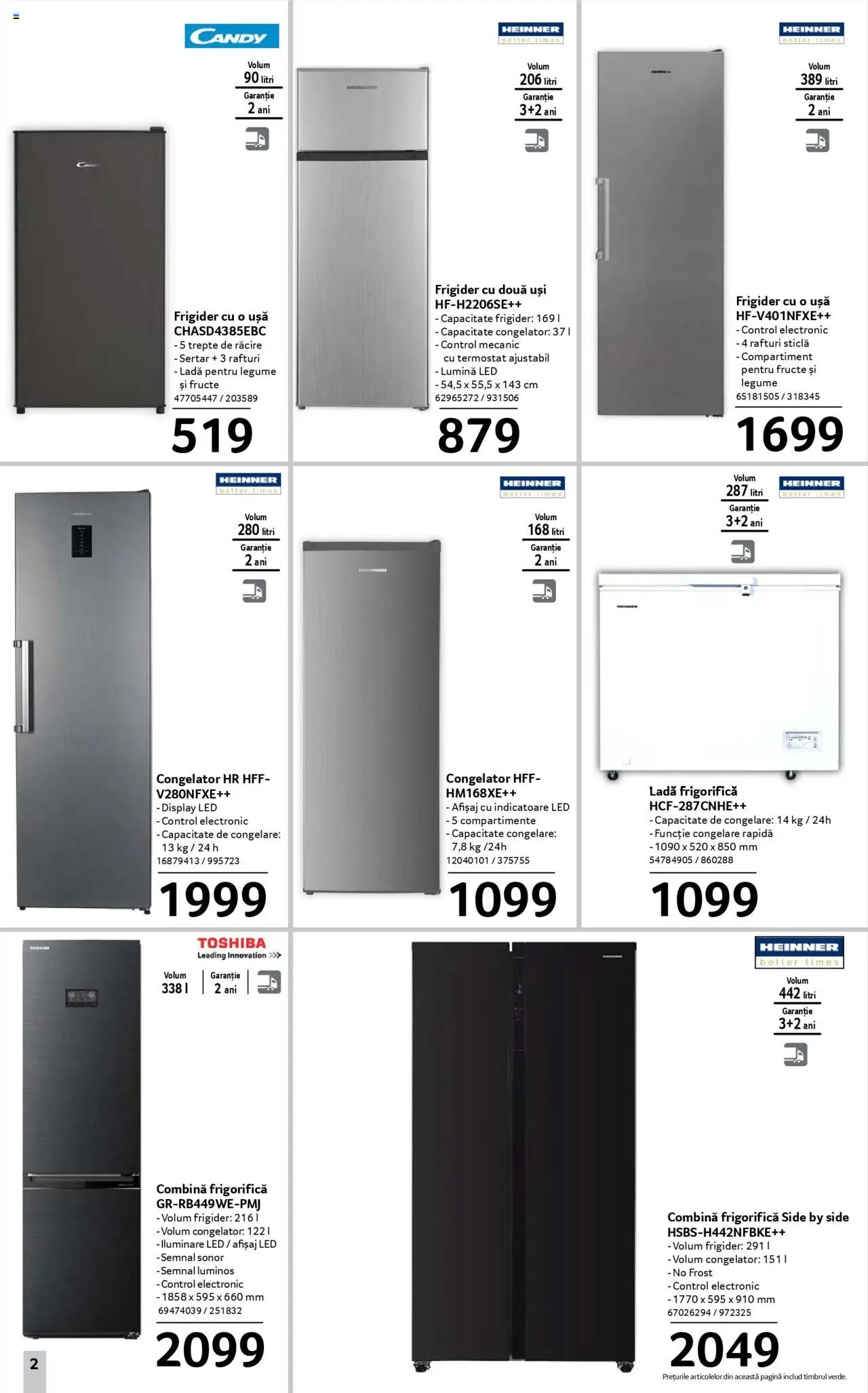 Noul catalog Selgros – valabil de la 19.09.2025 | Pagină: 2 | Produse: Frigider, Babak, Ușă, Combină frigorifică