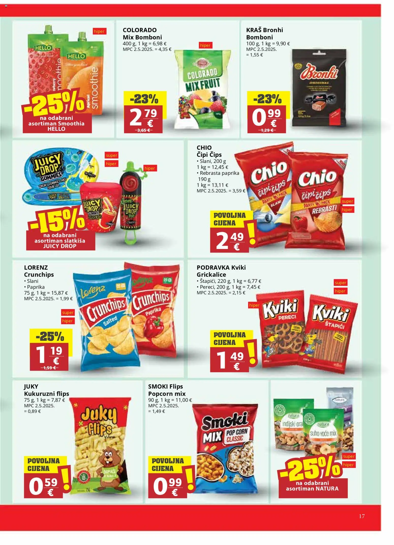 Ribola katalog | vrijedi od 11.03.2026 | Stranica: 17 | Proizvodi: Flips, Bomboni, Čips, Voće