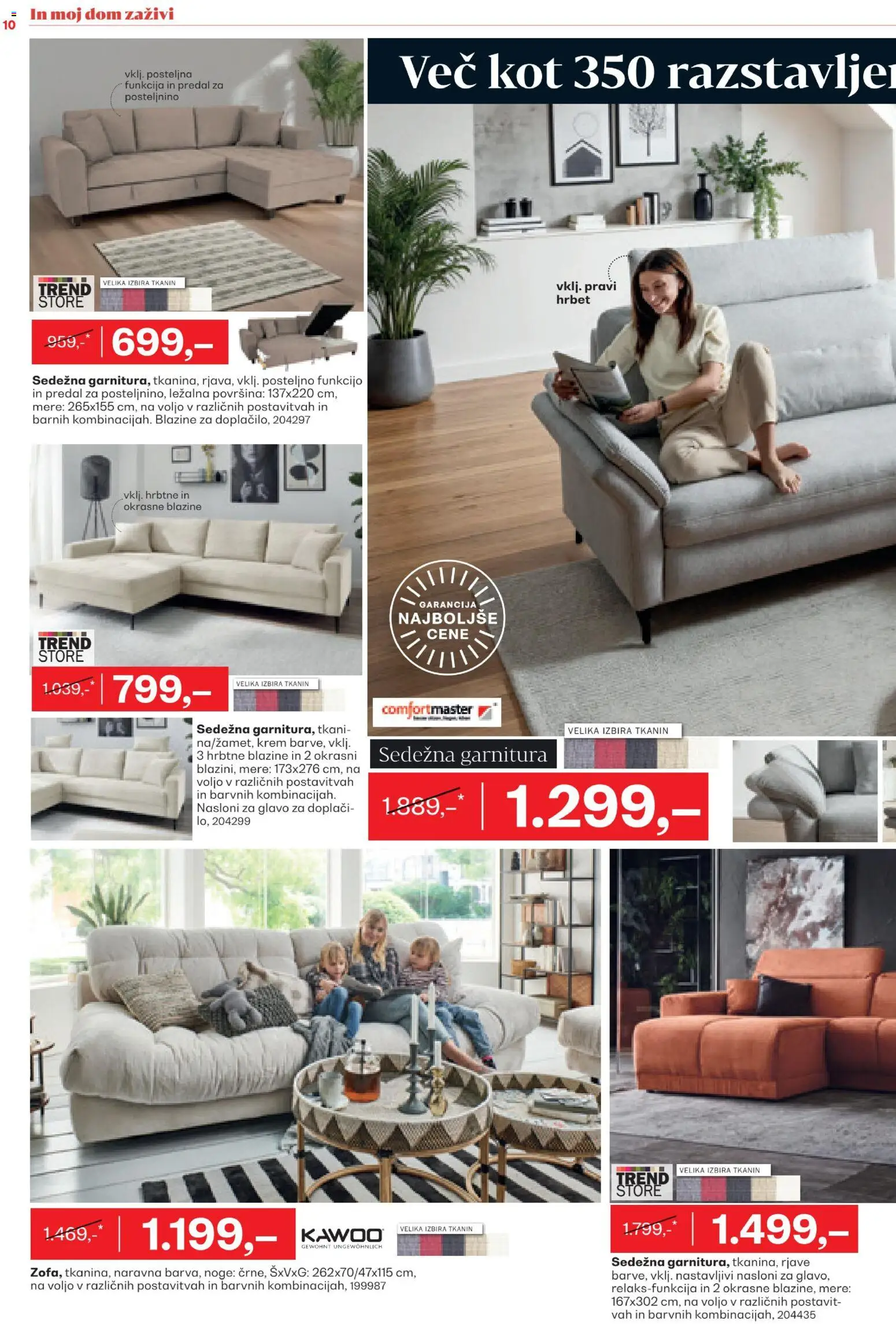 Novi Rutar katalog ponudbe – veljaven od 18.02.2026 | Stran: 10 | Izdelki: Sedezna garnitura