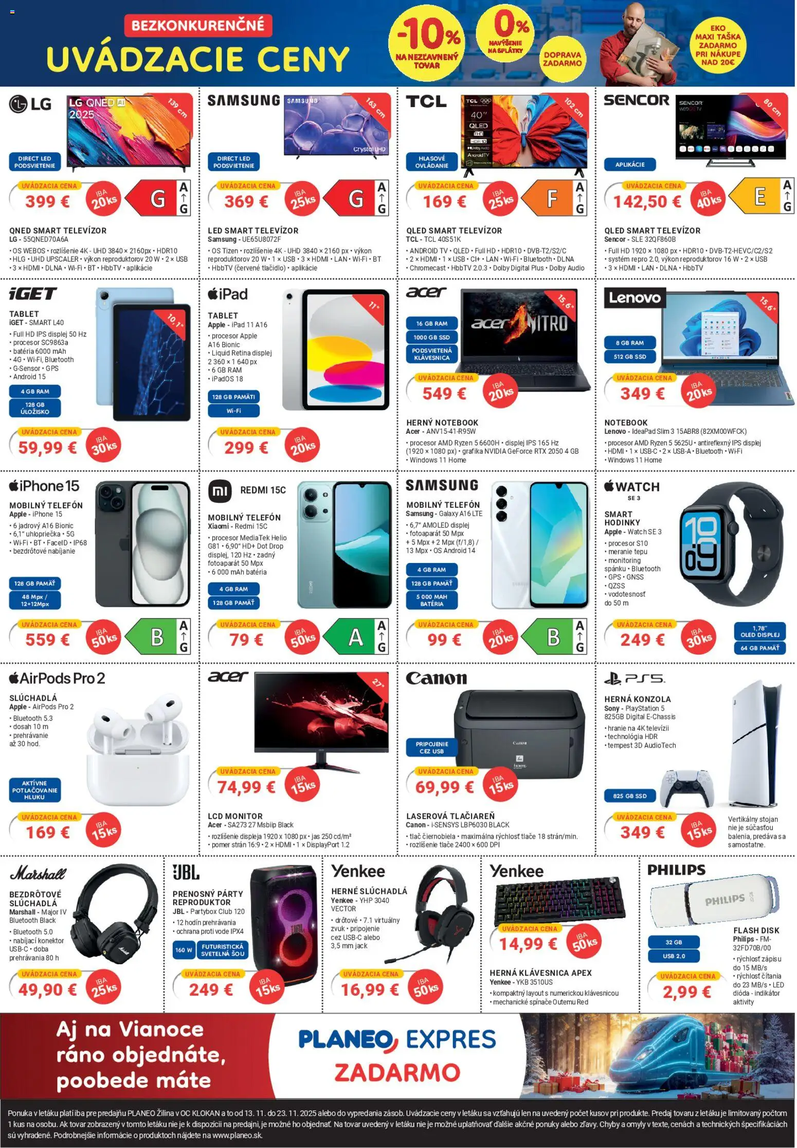 Nové Planeo Elektro akcie – leták je platný od 13.11.2025 | Strana: 4 | Produkty: Monitor, Gps, Rám, Tablet