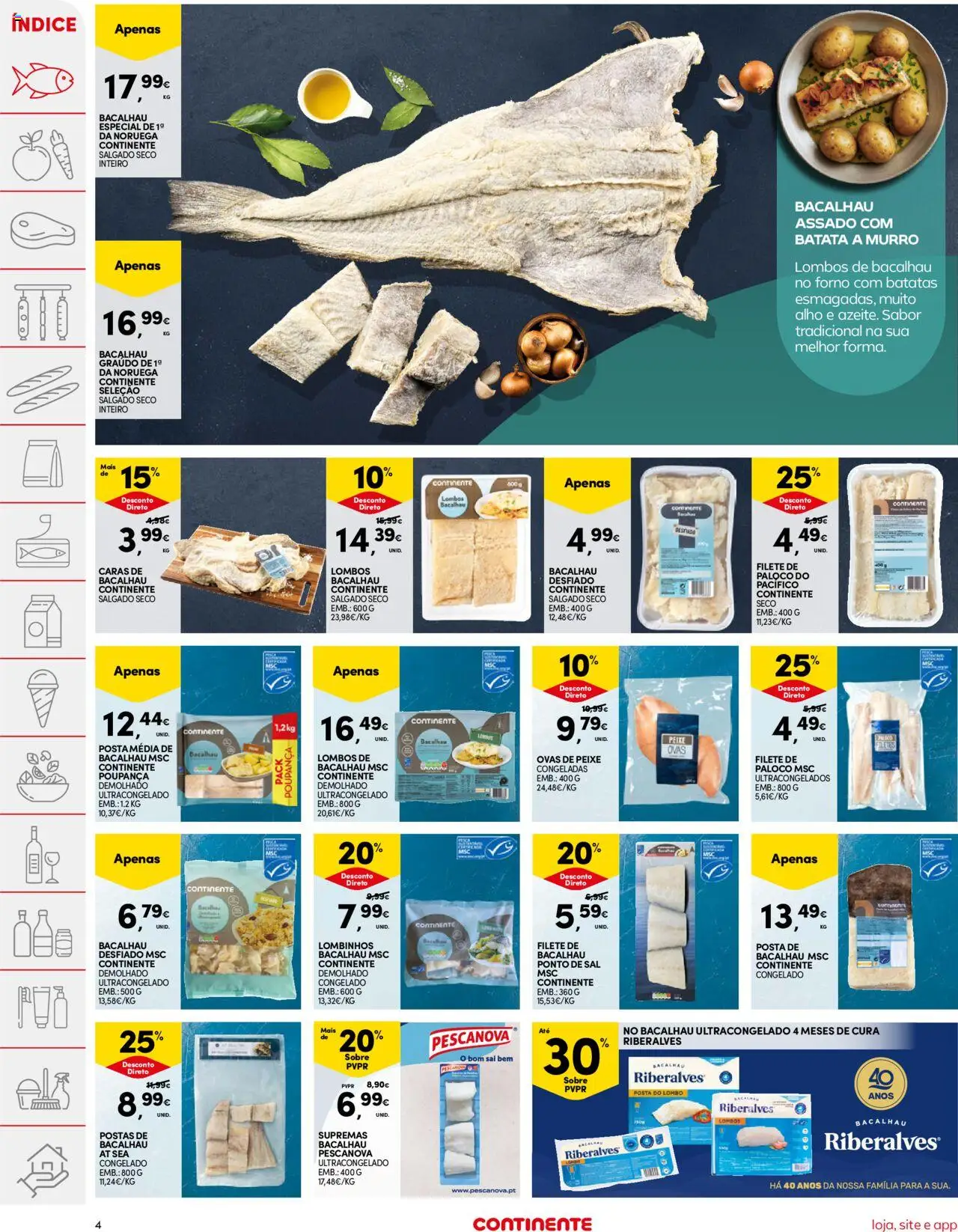 Continente folheto │ válido de 07.10.2025 | Página: 4 | Produtos: Batata, Forno, Lombo, Peixe