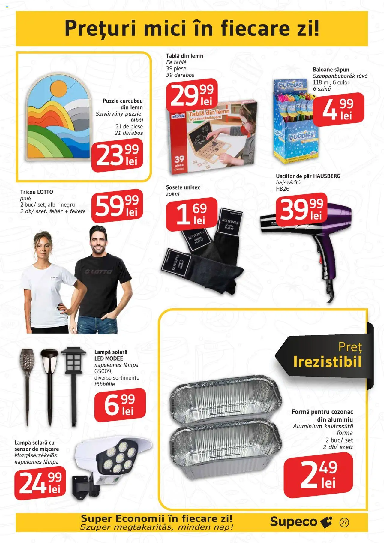 Catalog Supeco Bilingv – valabil de la 21.08.2025 | Pagină: 27 | Produse: Uscător, Tablă, Săpun, Tricou