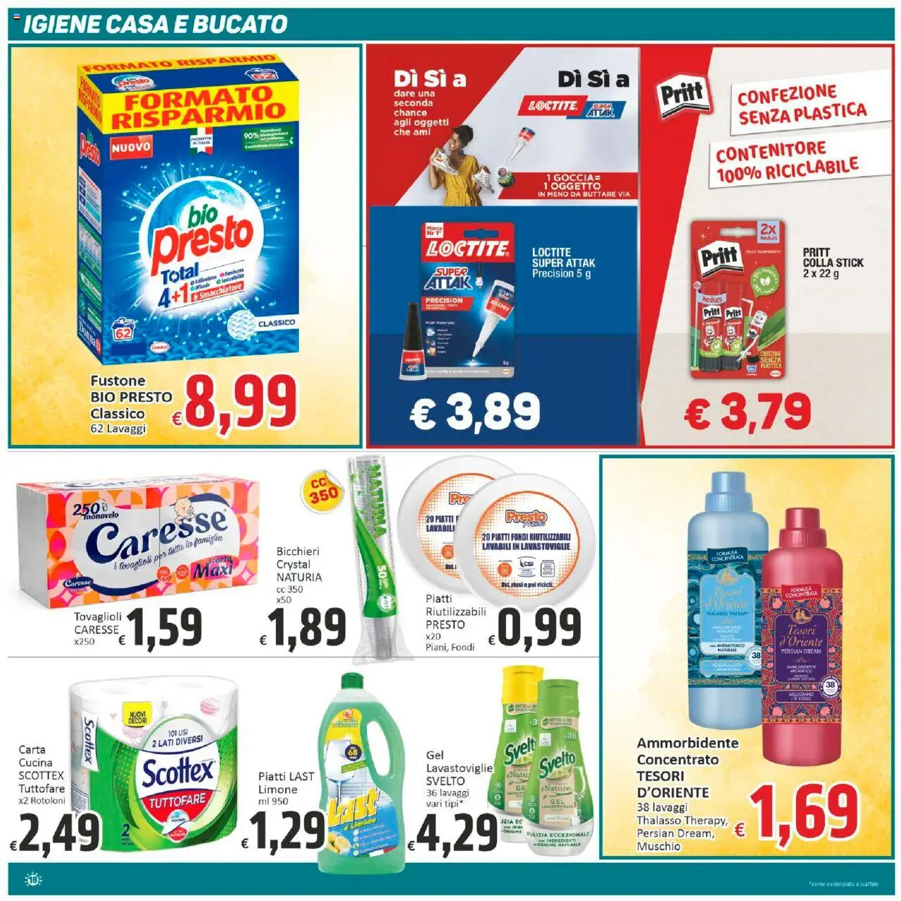 Volantino Paghi Poco del 19.08.2025 | Pagina: 18 | Prodotti: Ammorbidente, Limone, Scaffale, Contenitore