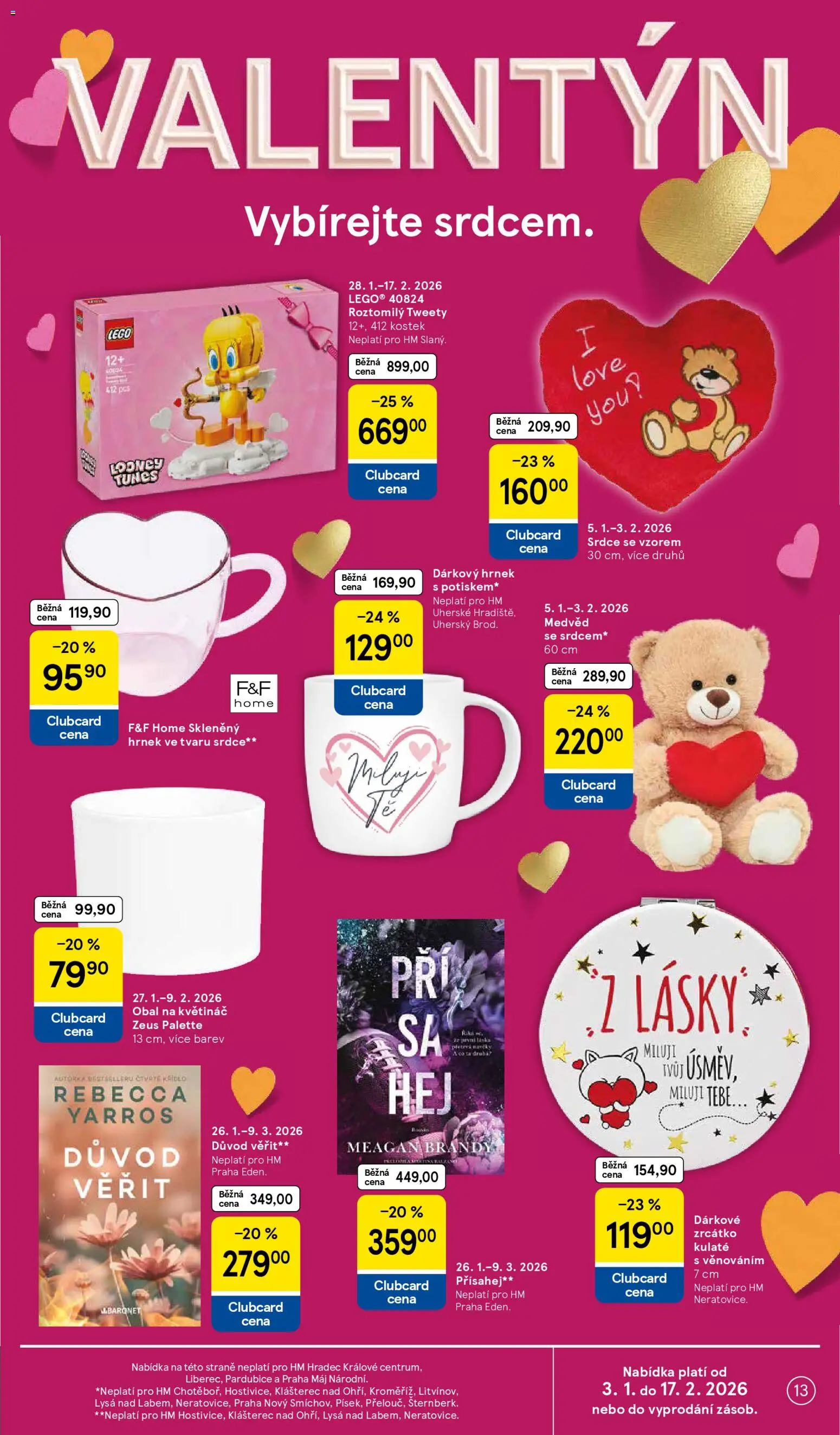 Tesco leták - Hypermarket od 28.01.2026 | Strana: 13 | Produkty: LEGO, Hrnek, Obal na květináč, Květináč