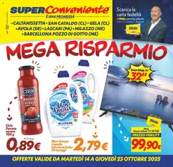 Anteprima del volantino SuperConveniente Caltanissetta/San Cataldo/Gela/Avola/Lascari/Milazzo/Barcellona catalogo valido a partire dal 14.10.2025