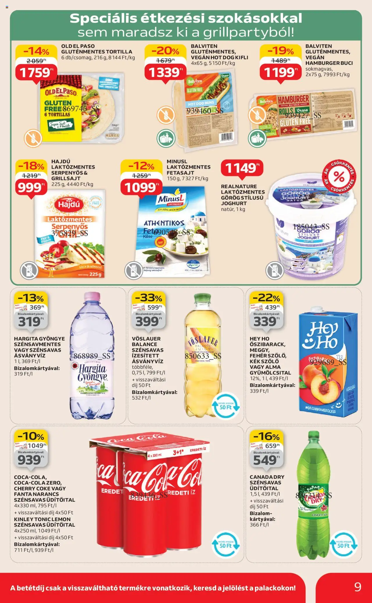 Auchan akciós ujság - amely érvényes a következő dátumtól: 07.08.2025 | Oldal: 9 | Termékek: Tonic, Ásványvíz, Gluténmentes, Vegán