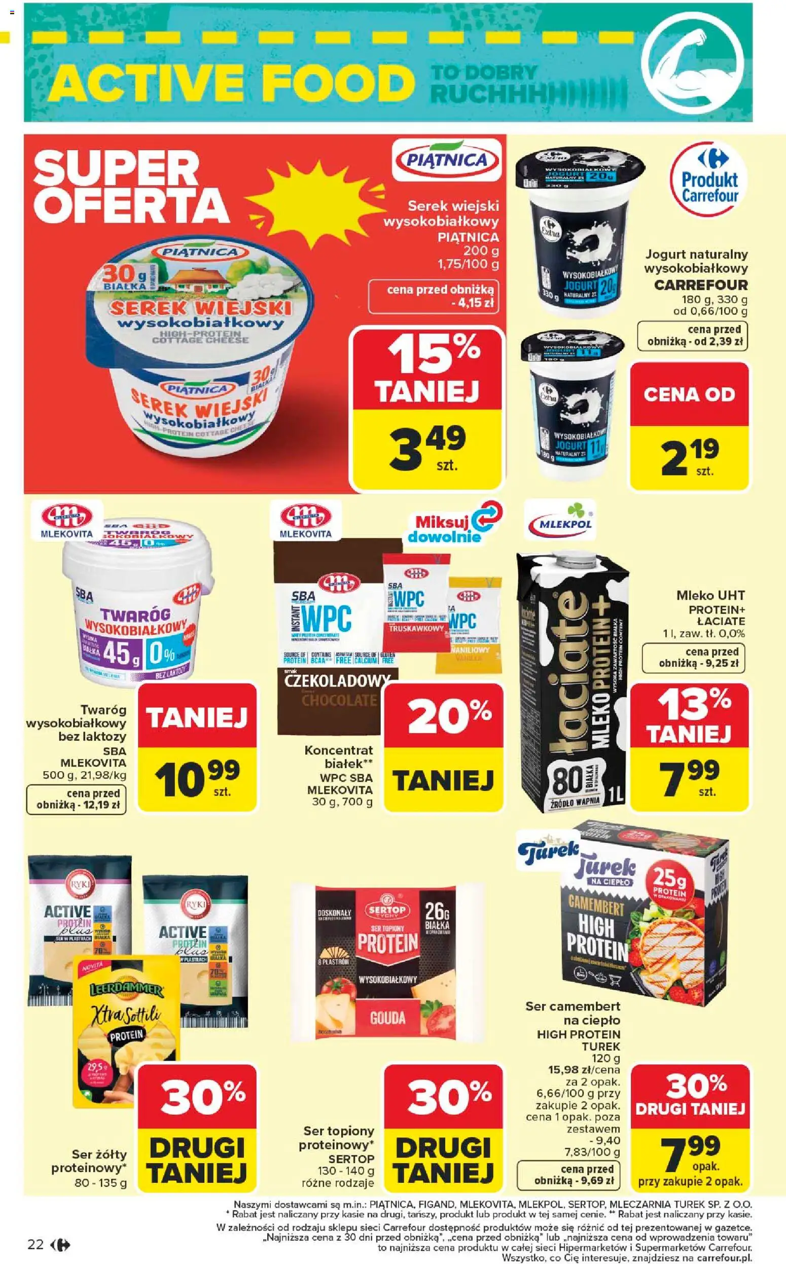 Carrefour Gazetka - Act for food od 05.01.2026 | Strona: 22 | Produkty: Bez laktozy, Serek, Jogurt naturalny, Serek wiejski