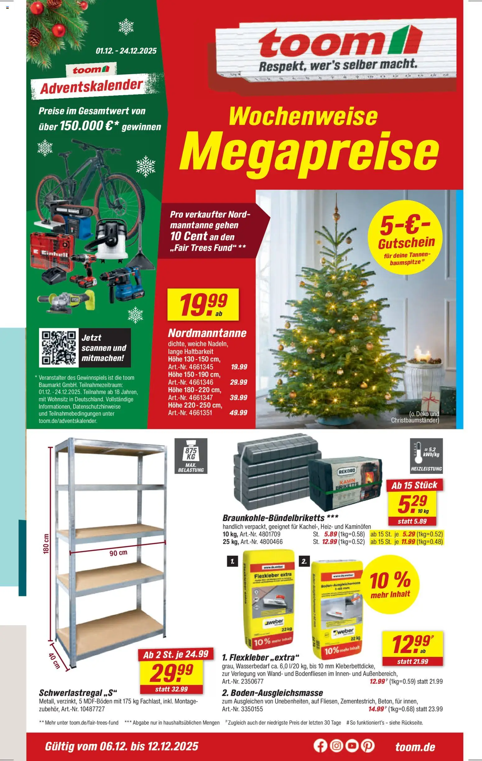 Toom Baumarkt Prospekt 	 – gültig ab 01.12.2025 | Seite: 1 | Produkte: Kamin, Kaminofen, Schwerlastregal