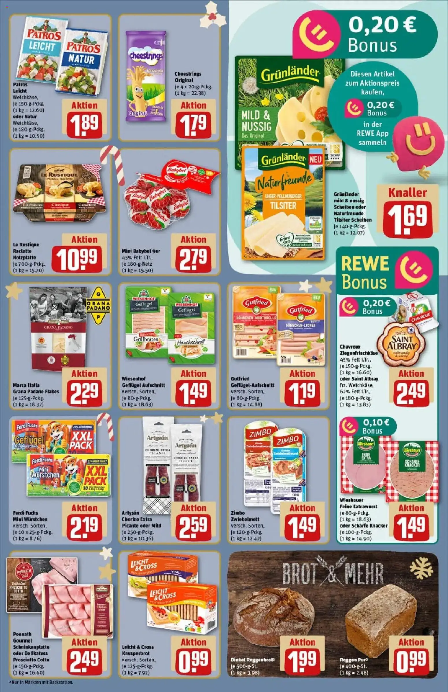 Rewe prospekt Halle (Saale)	 – gültig ab 07.12.2025 | Seite: 13 | Produkte: Patros, Grunlander, Babybel, Brot