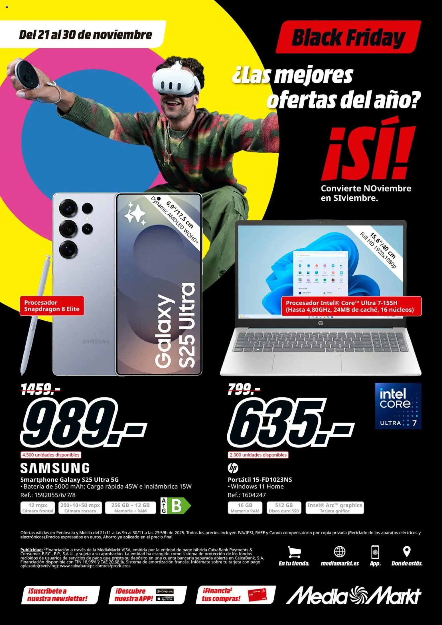 Media Markt Black Friday │ válido desde el 21.11.2025 | Página: 44 | Productos: Smartphone, Cámara, Disco, Batería