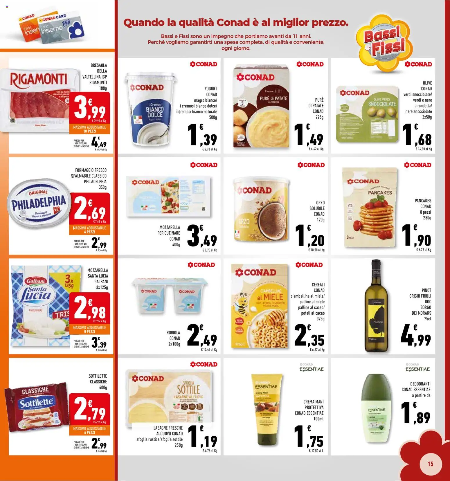 Volantino Conad del 10.12.2025 | Pagina: 15 | Prodotti: Yogurt, Talco, Mozzarella, Miele