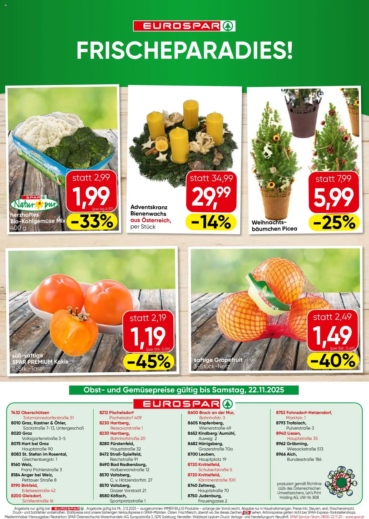 Eurospar Flugblatt - Steiermark gültig ab 20.11.2025 | Seite: 16 | Produkte: Grapefruit, Obst, Bad
