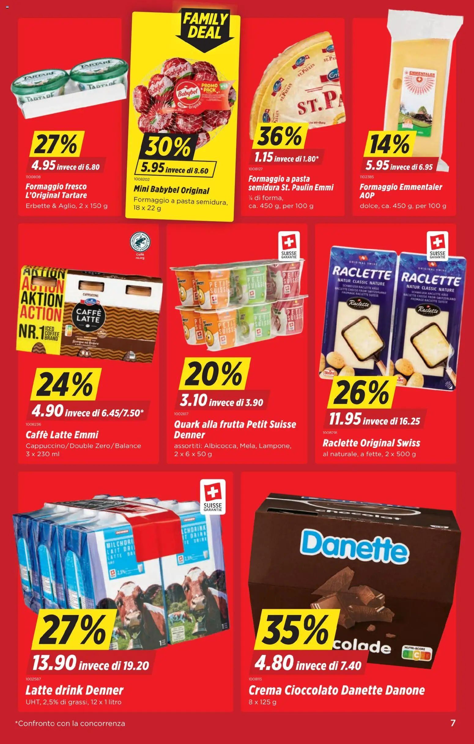 Denner Aktionen IT – gültig ab 06.01.2026 | Seite: 7 | Produkte: Quark, Käse, Pasta, Raclette