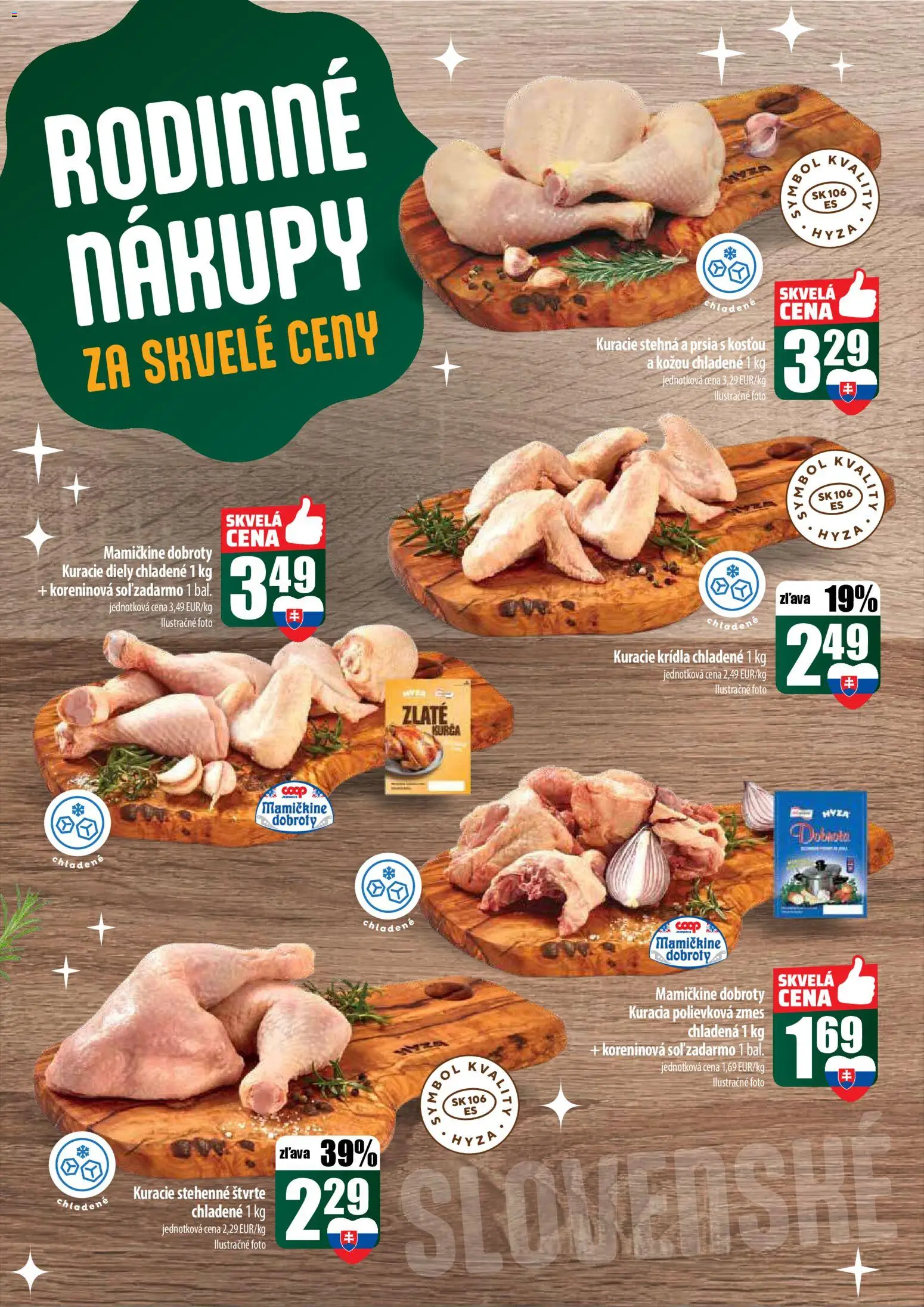 Nové COOP Jednota akcie – leták je platný od 18.12.2025 | Strana: 8 | Produkty: Kuracie stehná, Soľ, Kuracie krídla, Kurča