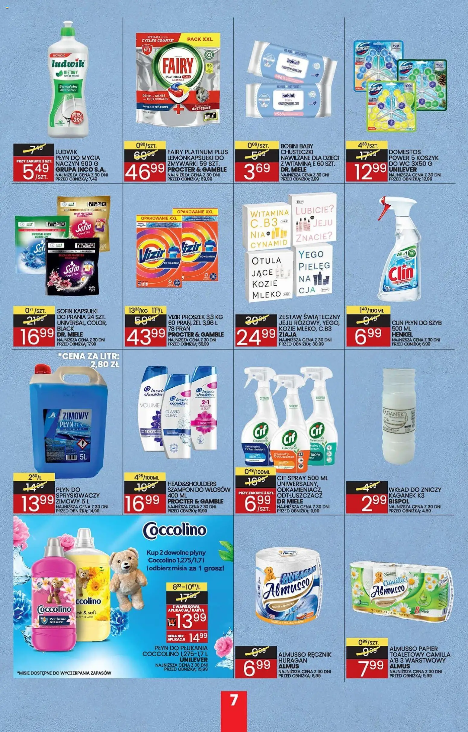 Wafelek Gazetka od 17.12.2025 | Strona: 7 | Produkty: Karta, Papier toaletowy, Coccolino, Domestos