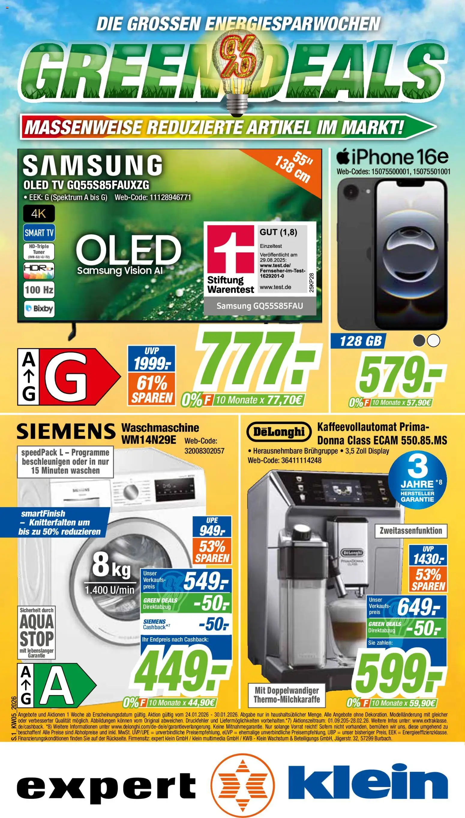 Expert Giessen – gültig ab 24.01.2026 | Seite: 1 | Produkte: Samsung, Smart TV, Kaffeevollautomat, TV
