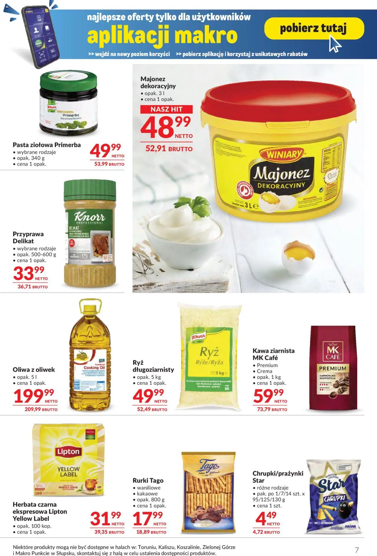 Makro Gazetka - Oferta dla gastronomii od 19.08.2025 | Strona: 7 | Produkty: Chrupki, Ser, Kawa, Majonez