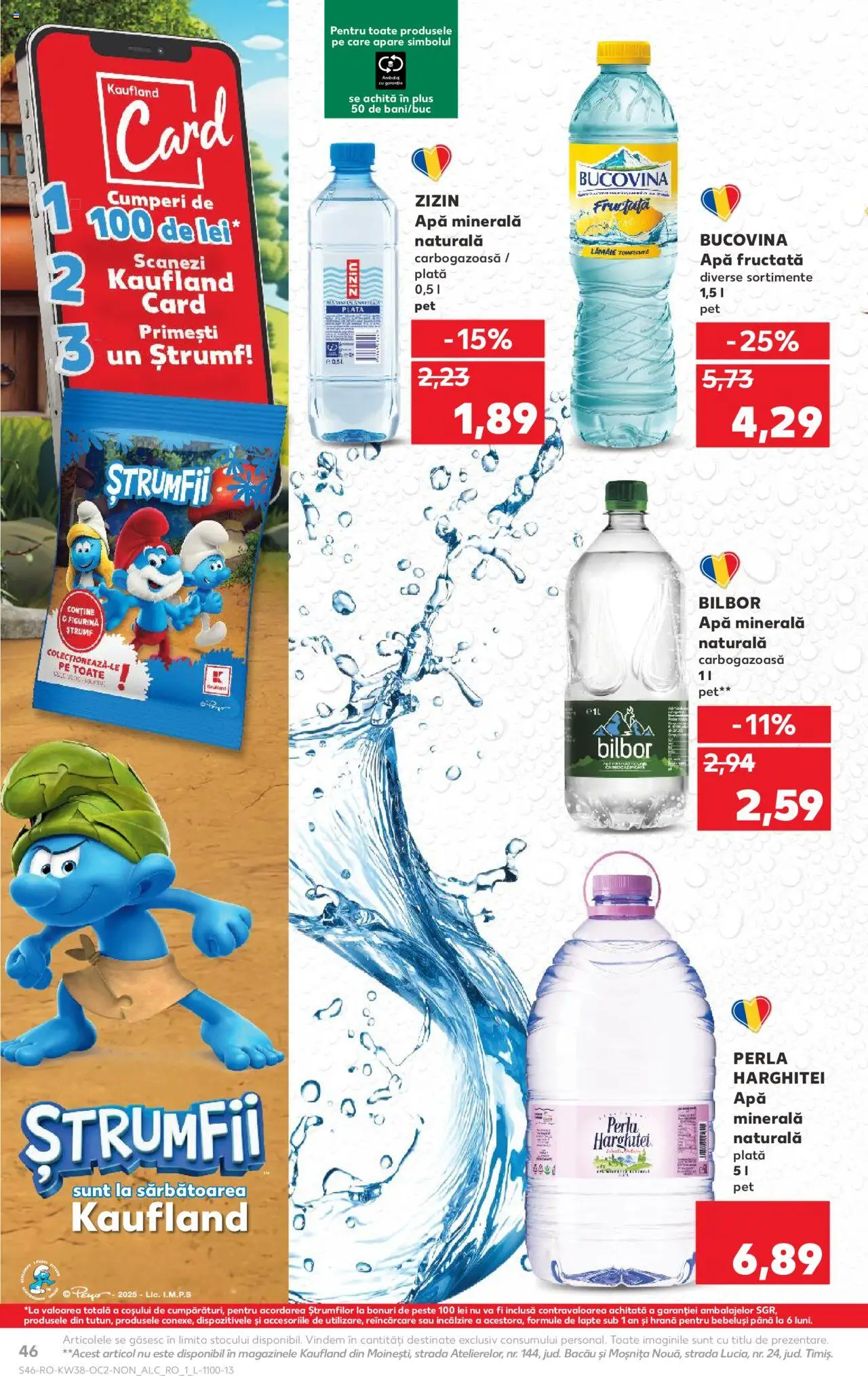 Noul catalog Kaufland – valabil de la 17.09.2025 | Pagină: 46 | Produse: Yazı tahtası kalemi, Lapte, Pește, Apă