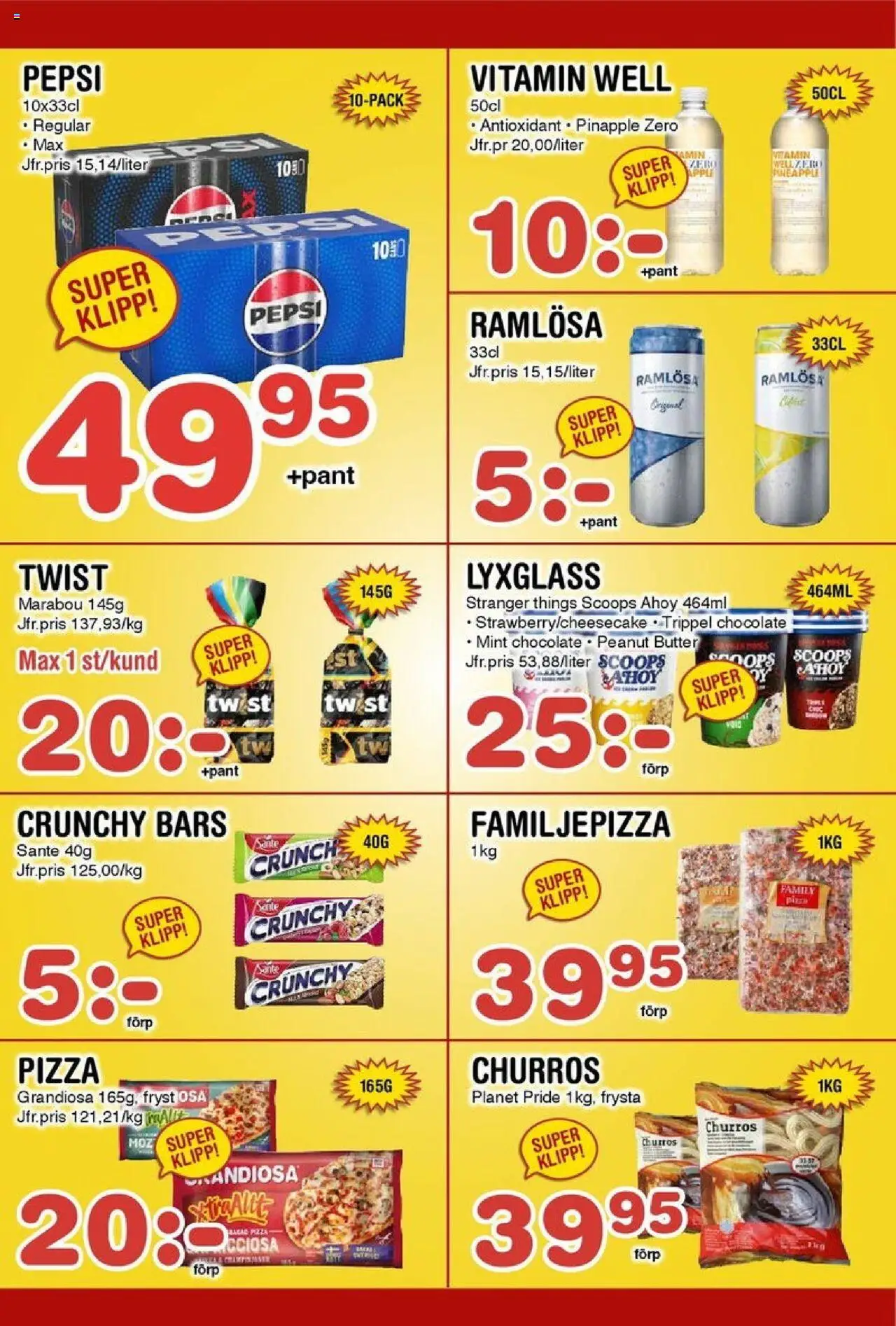 Nya Pulsen reklamblad aktuell från 06.10.2025 | Sida: 13 | Produkter: Pepsi, Pizza, Äpple