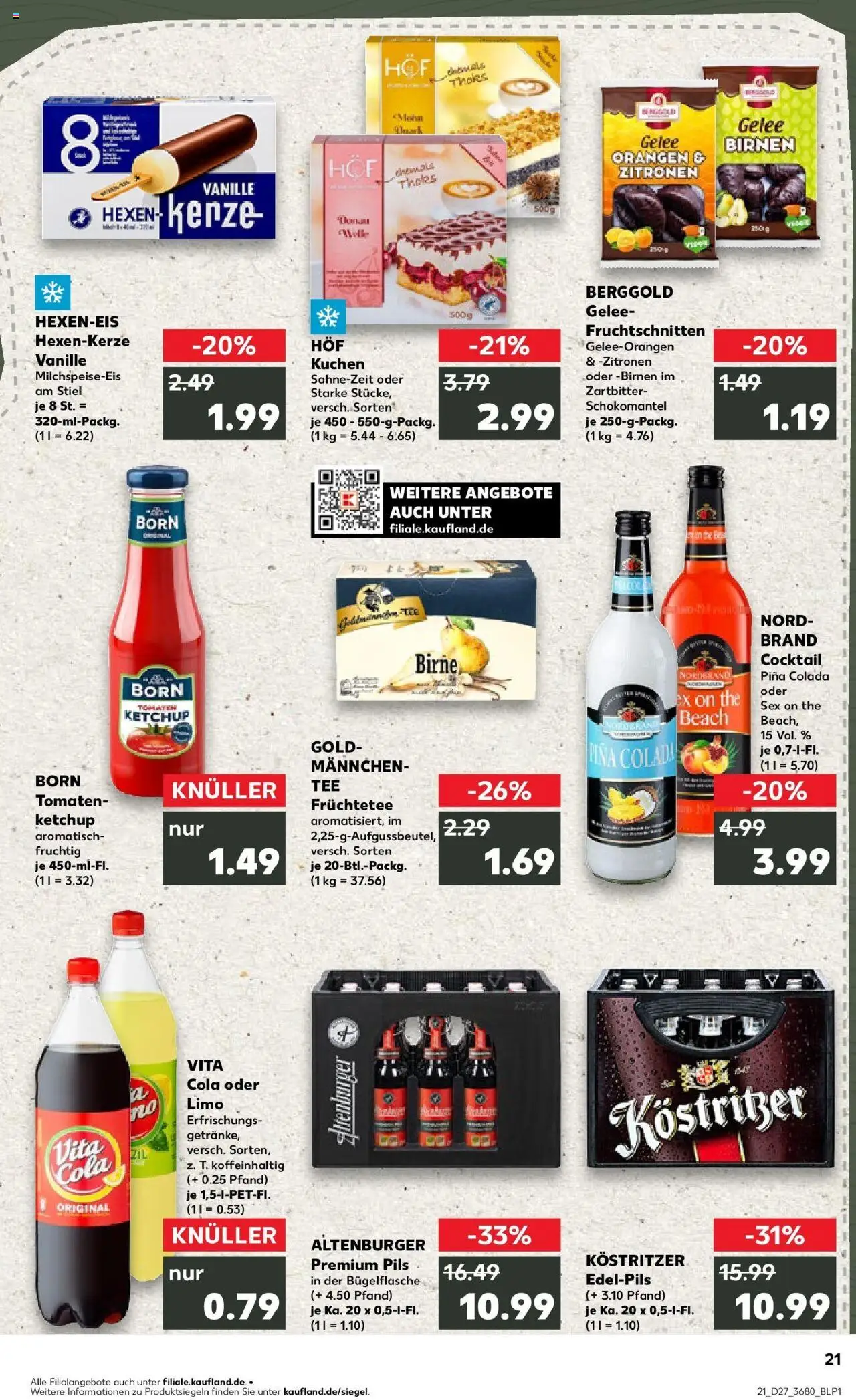 Kaufland prospekt Gotha	 - gültig ab dem 03.07.2025 | Seite: 21 | Produkte: Kostritzer, Orangen, Tomaten, Birne