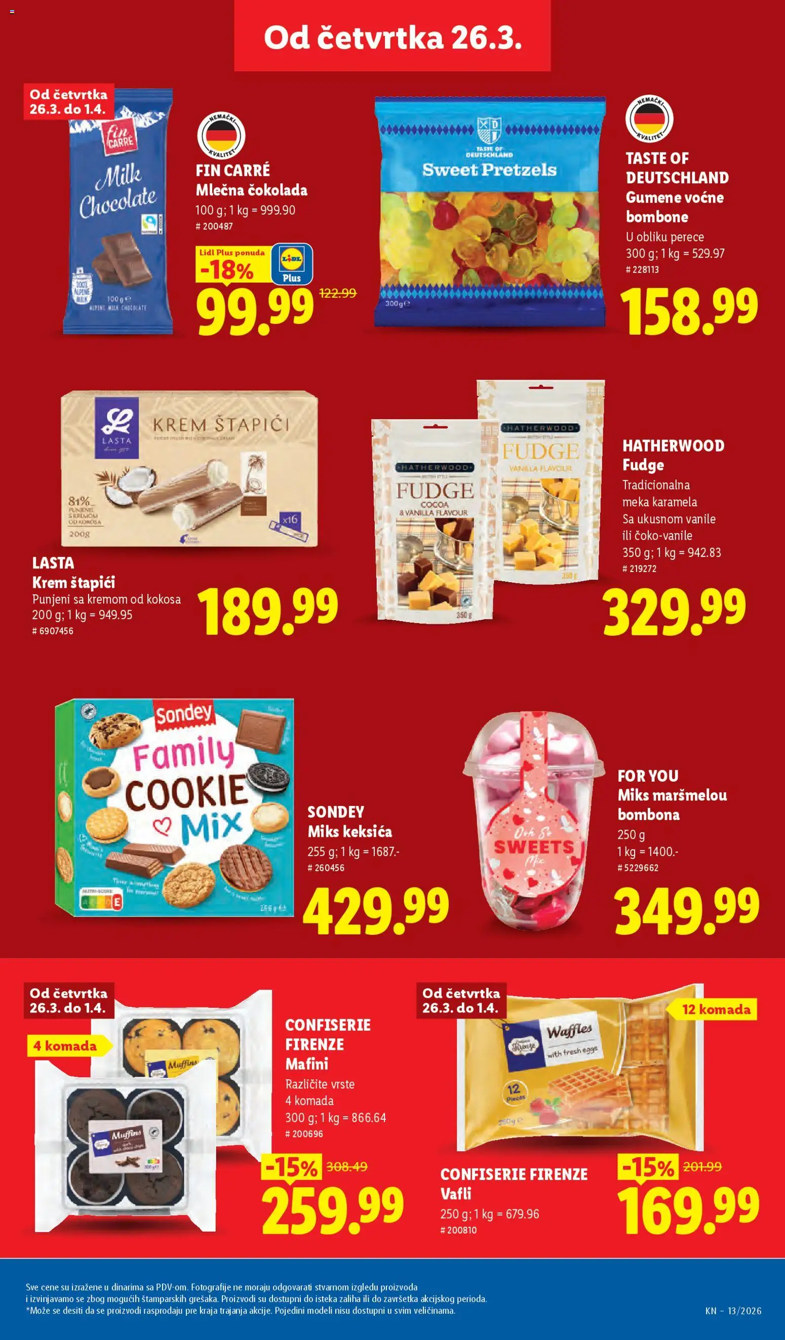 Lidl katalog - važi od 26.03.2026 | Strana: 33 | Proizvode: Bombone, Marshmallow, Čokolada, Mlečna čokolada