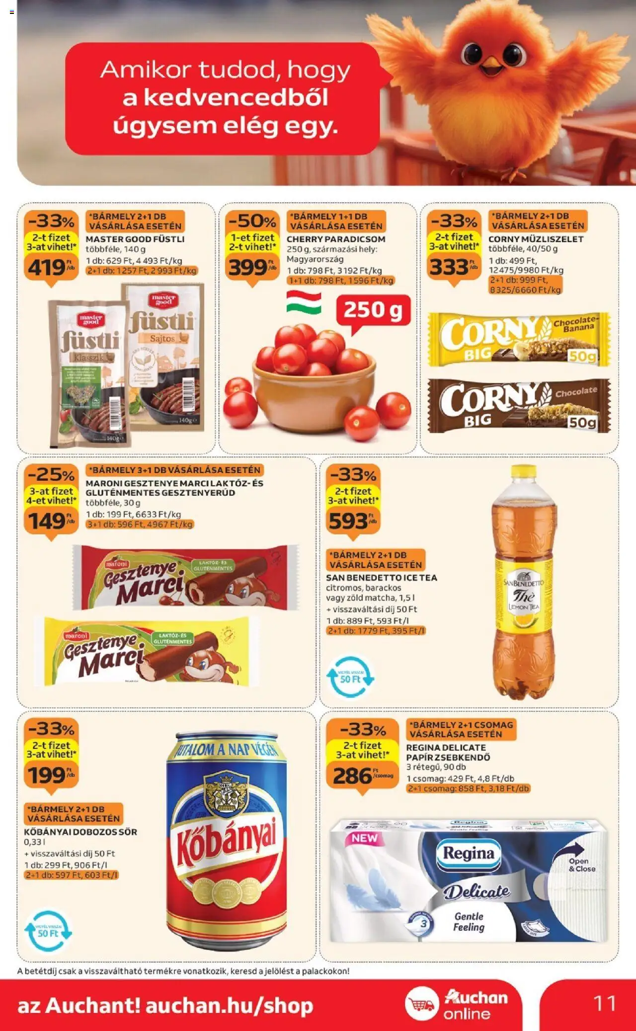 Auchan akciós ujság - amely érvényes a következő dátumtól: 02.10.2025 | Oldal: 11 | Termékek: Ice tea, Dobozos sör, Sör, Tea