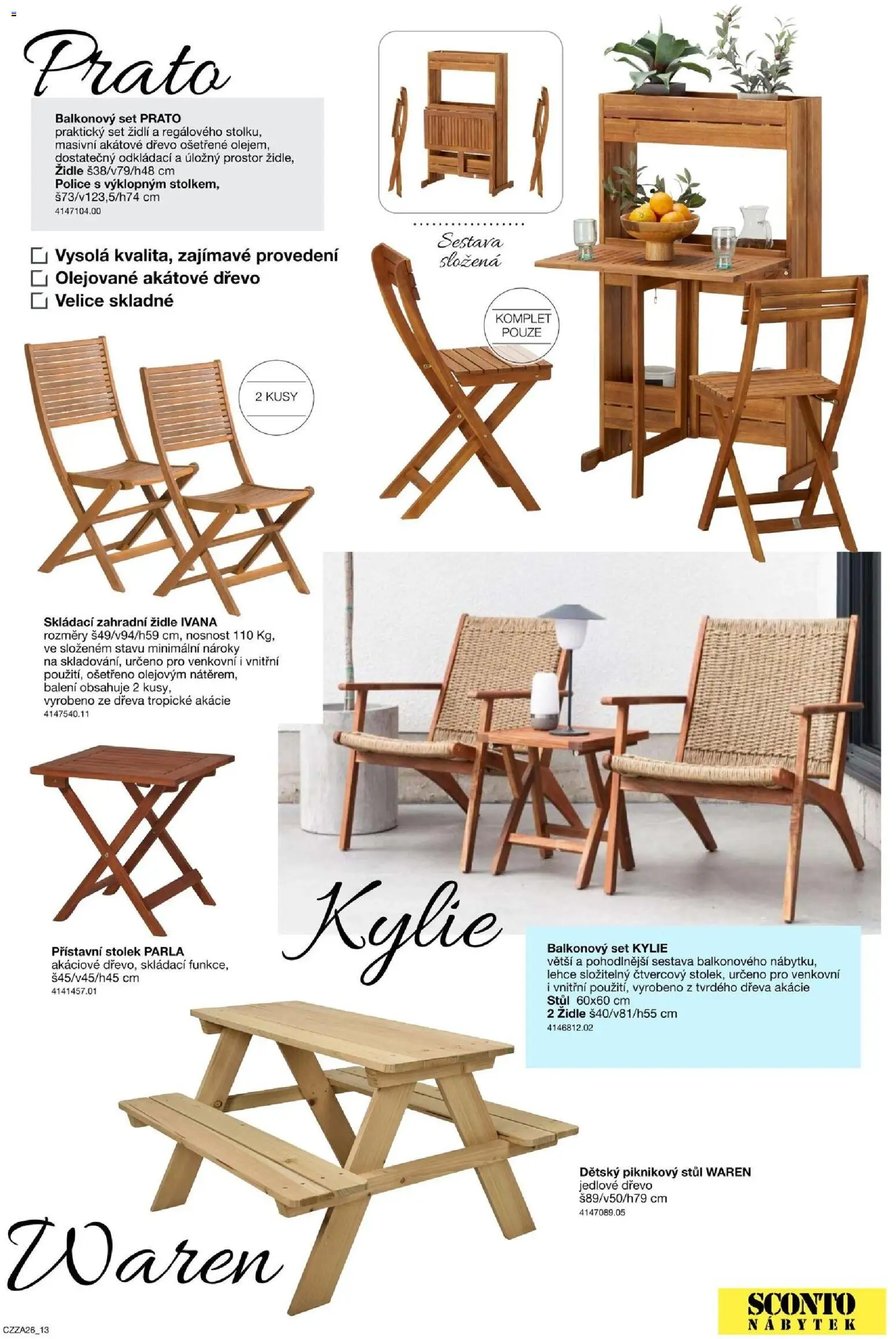 Sconto nábytek katalog - Zahradní speciál od 01.01.2026 | Strana: 13 | Produkty: Nábytek, Stolek, Židle, Zahradní židle