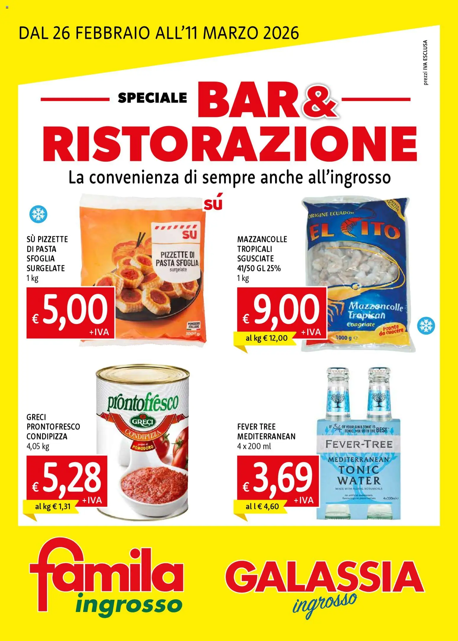 Volantino Galassia del 26.02.2026 | Pagina: 1 | Prodotti: Gin, Pasta sfoglia, Mazzancolle, Pasta