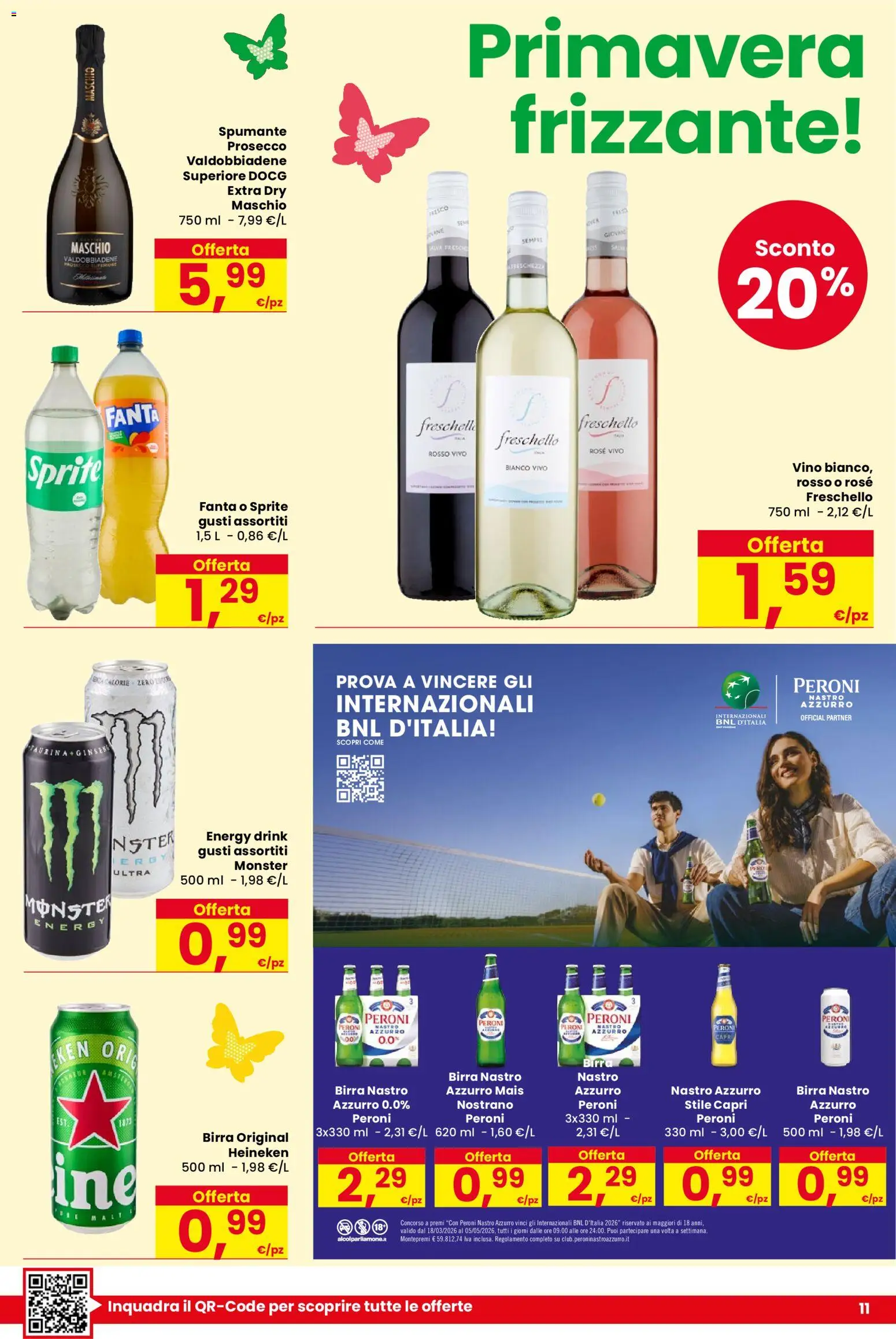 Volantino Despar del 09.04.2026 | Pagina: 11 | Prodotti: Birra, Prosecco, Fanta, Heineken