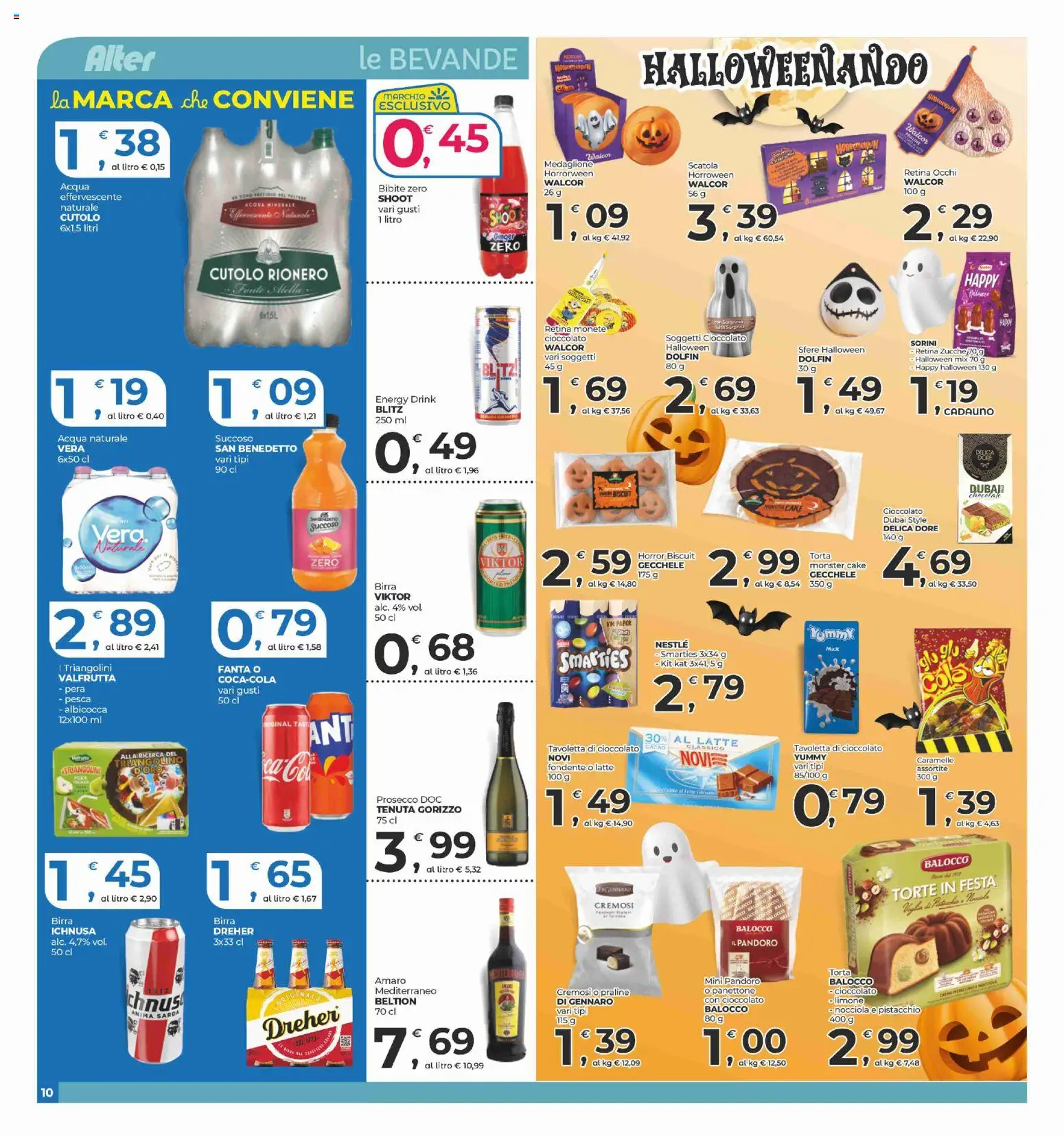 Volantino Alter Discount del 30.10.2025 | Pagina: 10 | Prodotti: Acqua, Pandoro, Panettone, Amaro