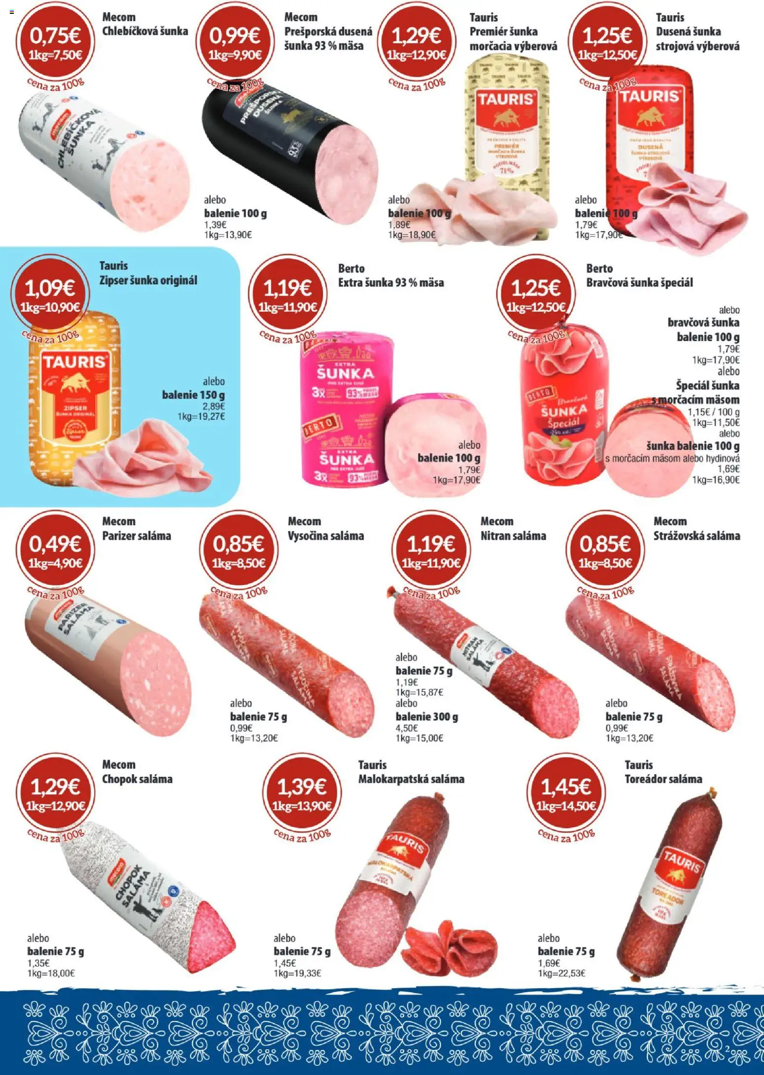 Nové Sintra akcie – leták je platný od 05.02.2026 | Strana: 2 | Produkty: Saláma, Šunka