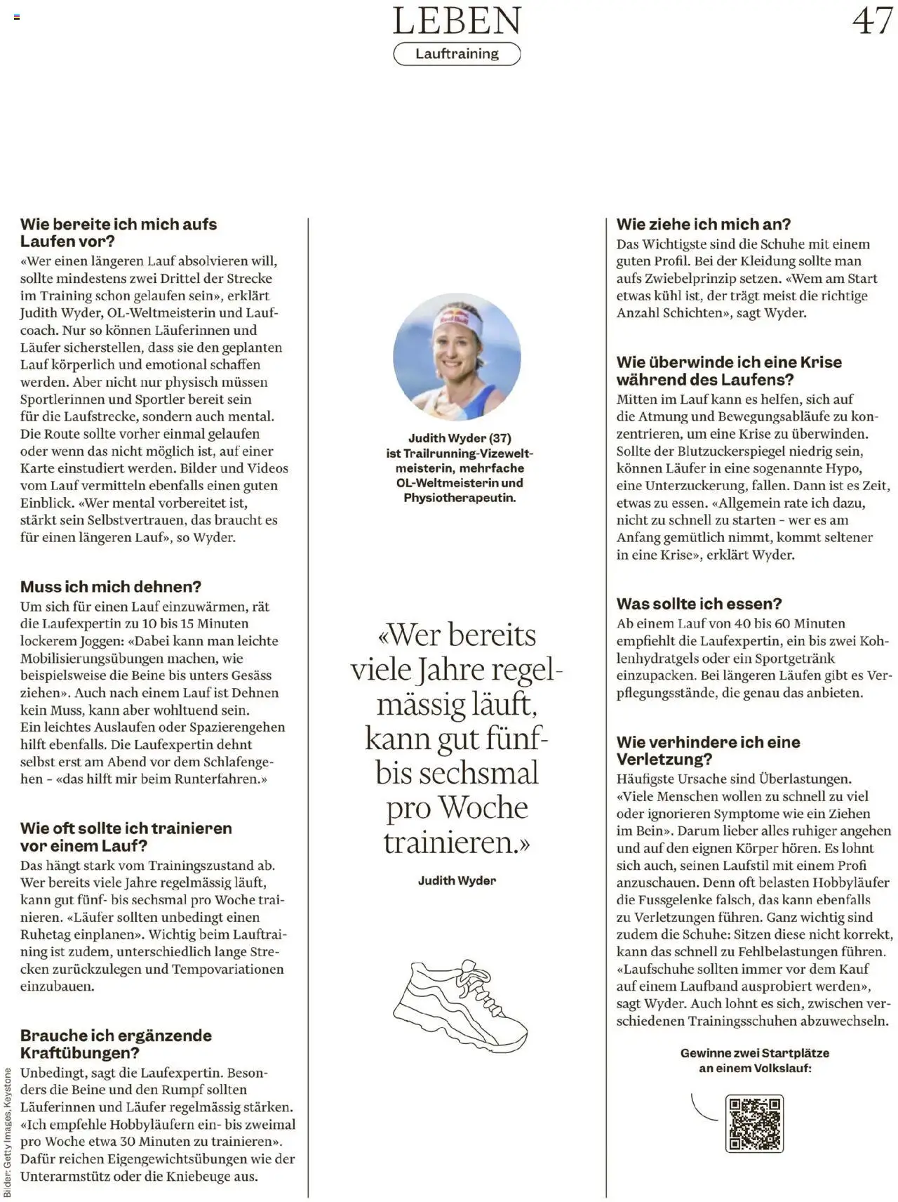 Migros - Magazin ab 12.08.2025 | Seite: 47 | Produkte: Laufschuhe, Laufband, Bilder