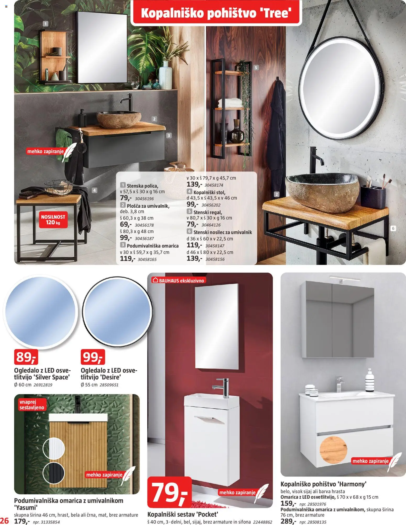 Novi Bauhaus katalog ponudbe – veljaven od 01.01.2026 | Stran: 26 | Izdelki: Pohištvo, Ogledalo, Barva, Omarica
